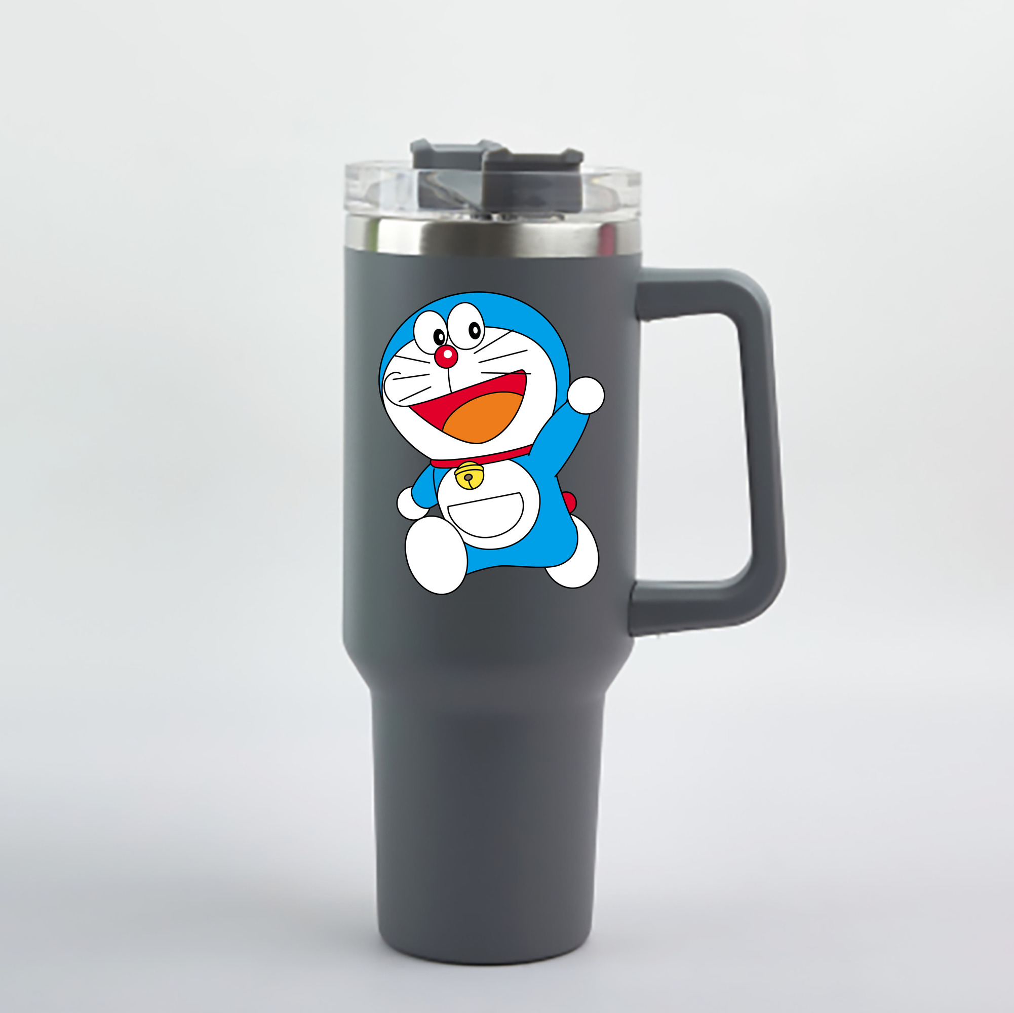 （画像用） ドラえもん Doraemon 1200mL車用タンブラー - クリスタルステッカー（プラスチックストロー付き）