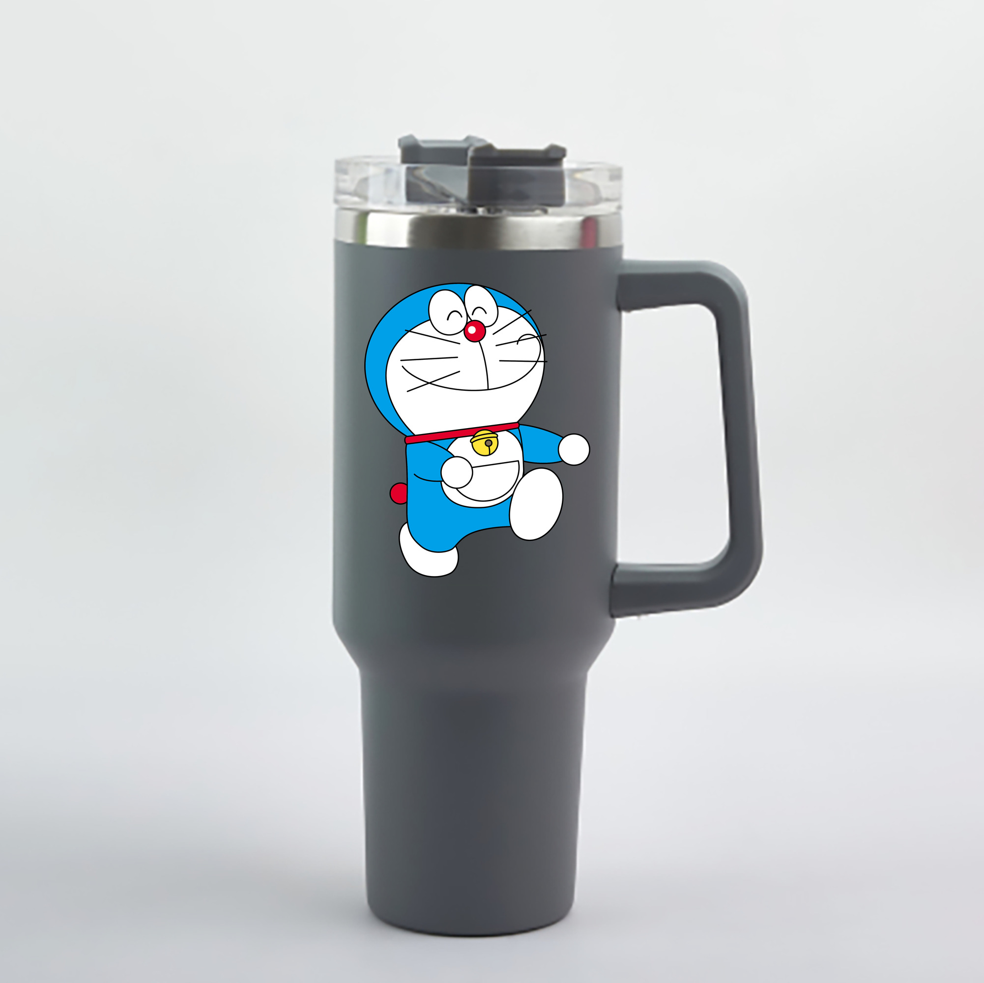 （画像用） ドラえもん Doraemon 1200mL車用タンブラー - クリスタルステッカー（プラスチックストロー付き）