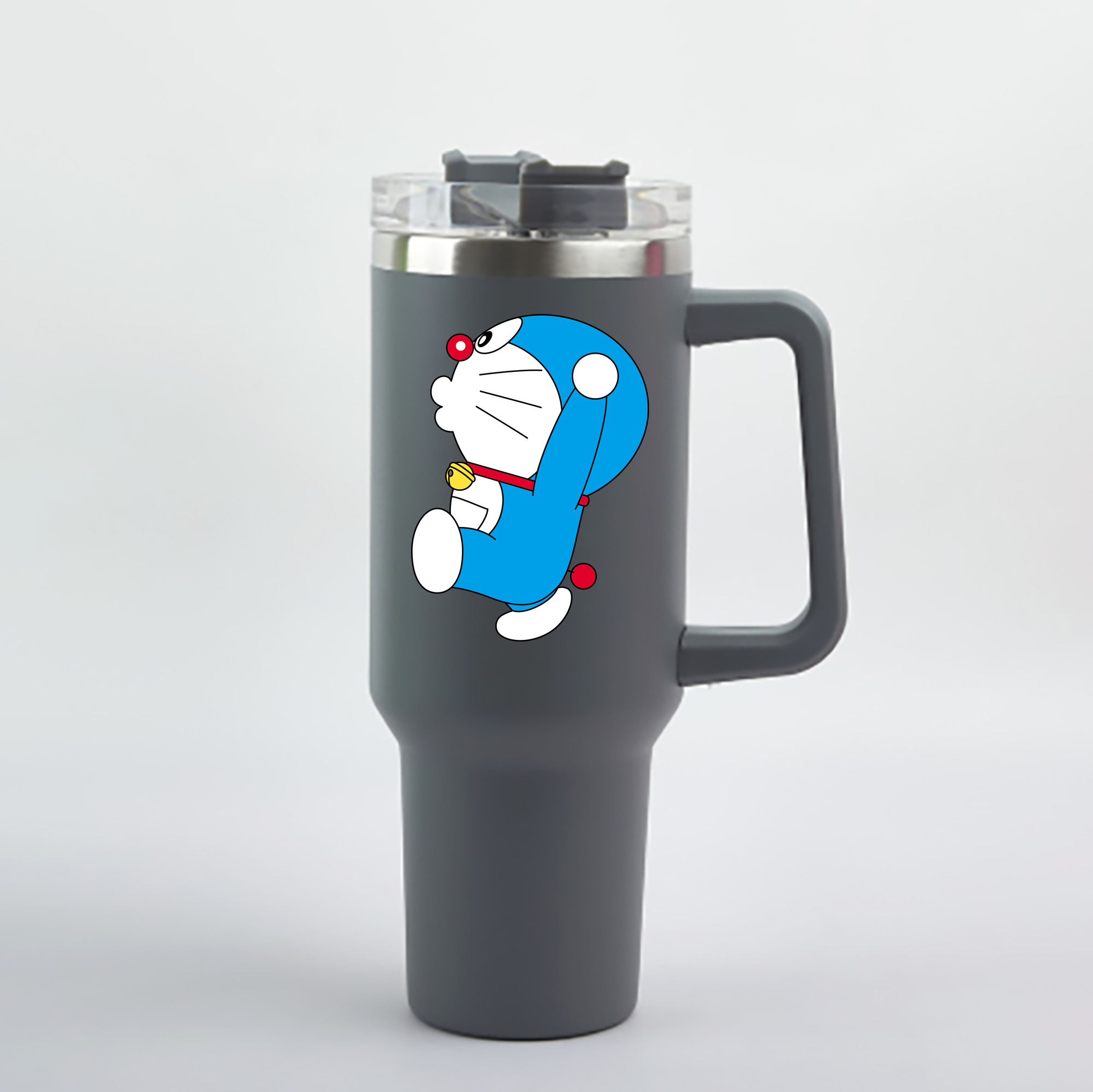 （画像用） ドラえもん Doraemon 1200mL車用タンブラー - クリスタルステッカー（プラスチックストロー付き）
