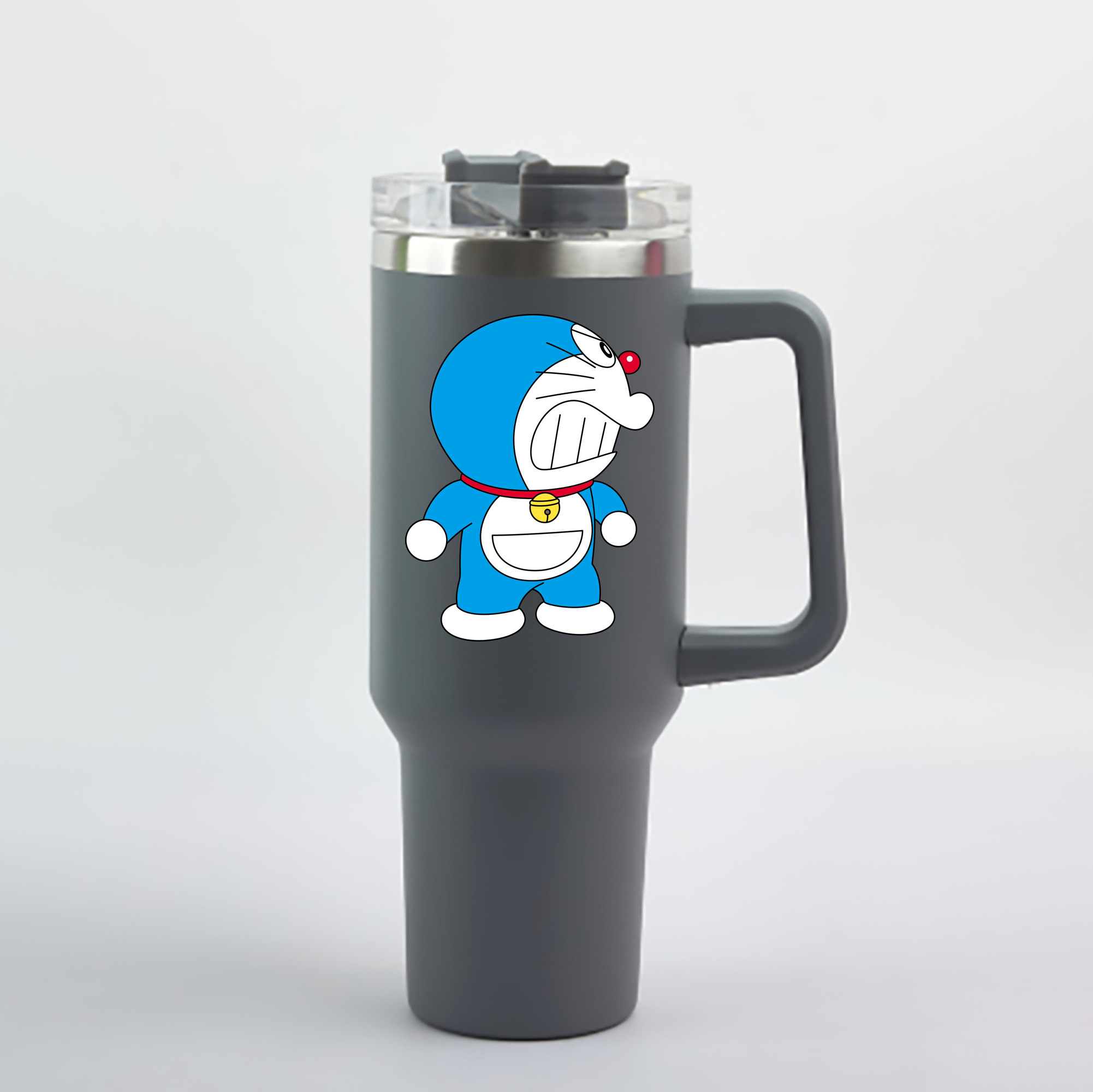 （画像用） ドラえもん Doraemon 1200mL車用タンブラー - クリスタルステッカー（プラスチックストロー付き）