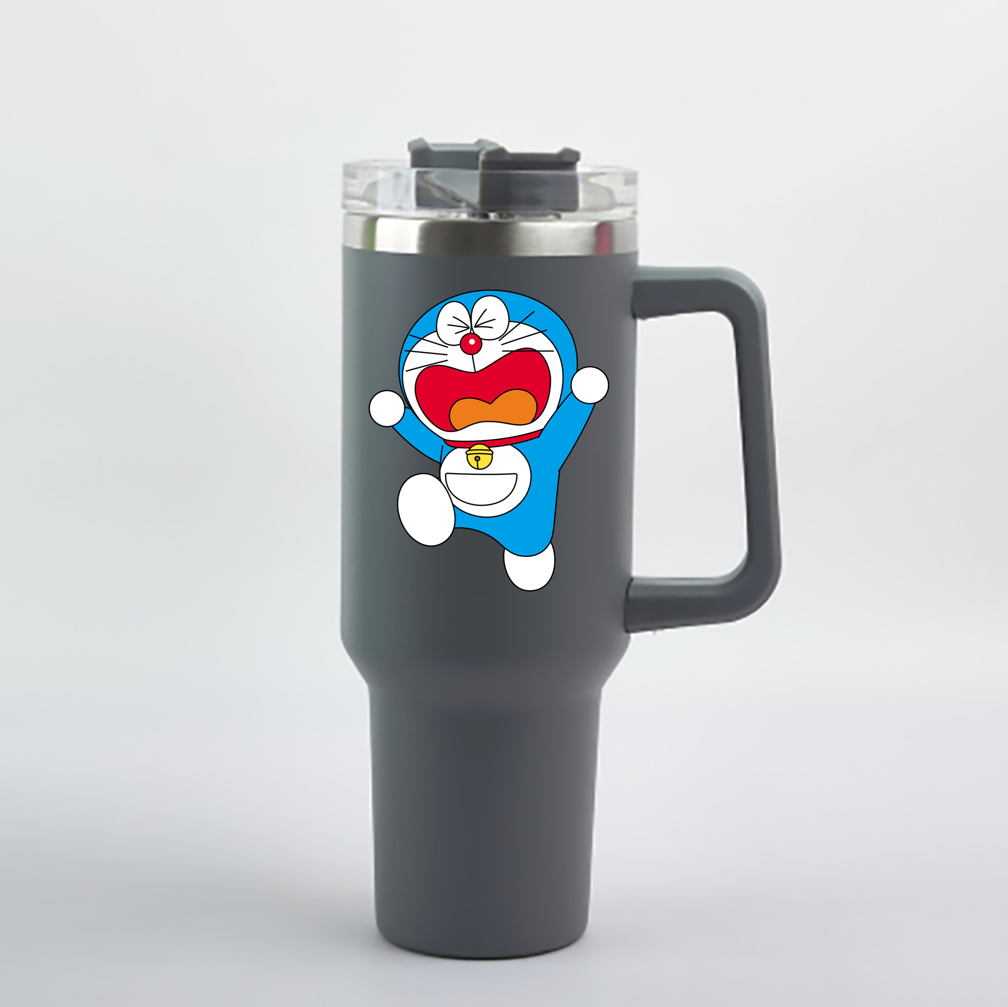 （画像用） ドラえもん Doraemon 1200mL車用タンブラー - クリスタルステッカー（プラスチックストロー付き）