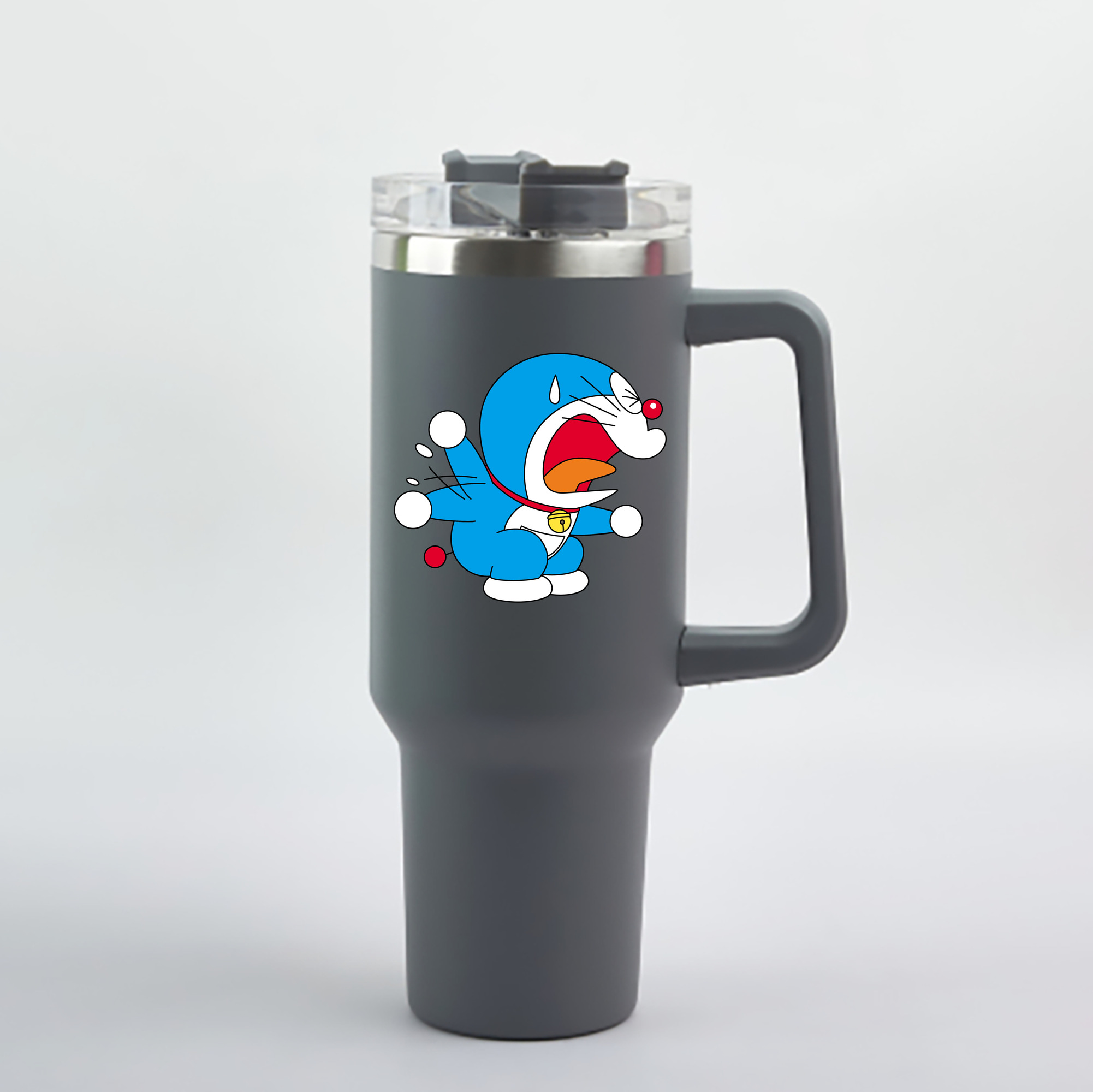 （画像用） ドラえもん Doraemon 1200mL車用タンブラー - クリスタルステッカー（プラスチックストロー付き）