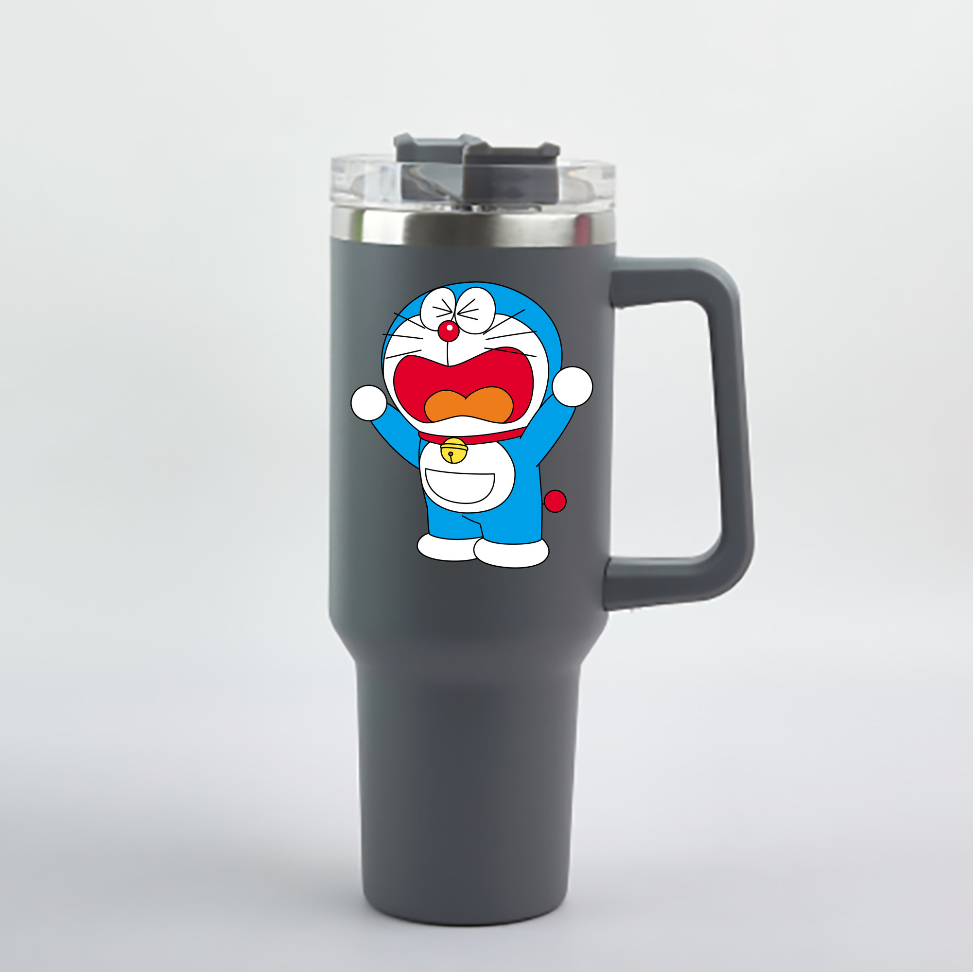 （画像用） ドラえもん Doraemon 1200mL車用タンブラー - クリスタルステッカー（プラスチックストロー付き）