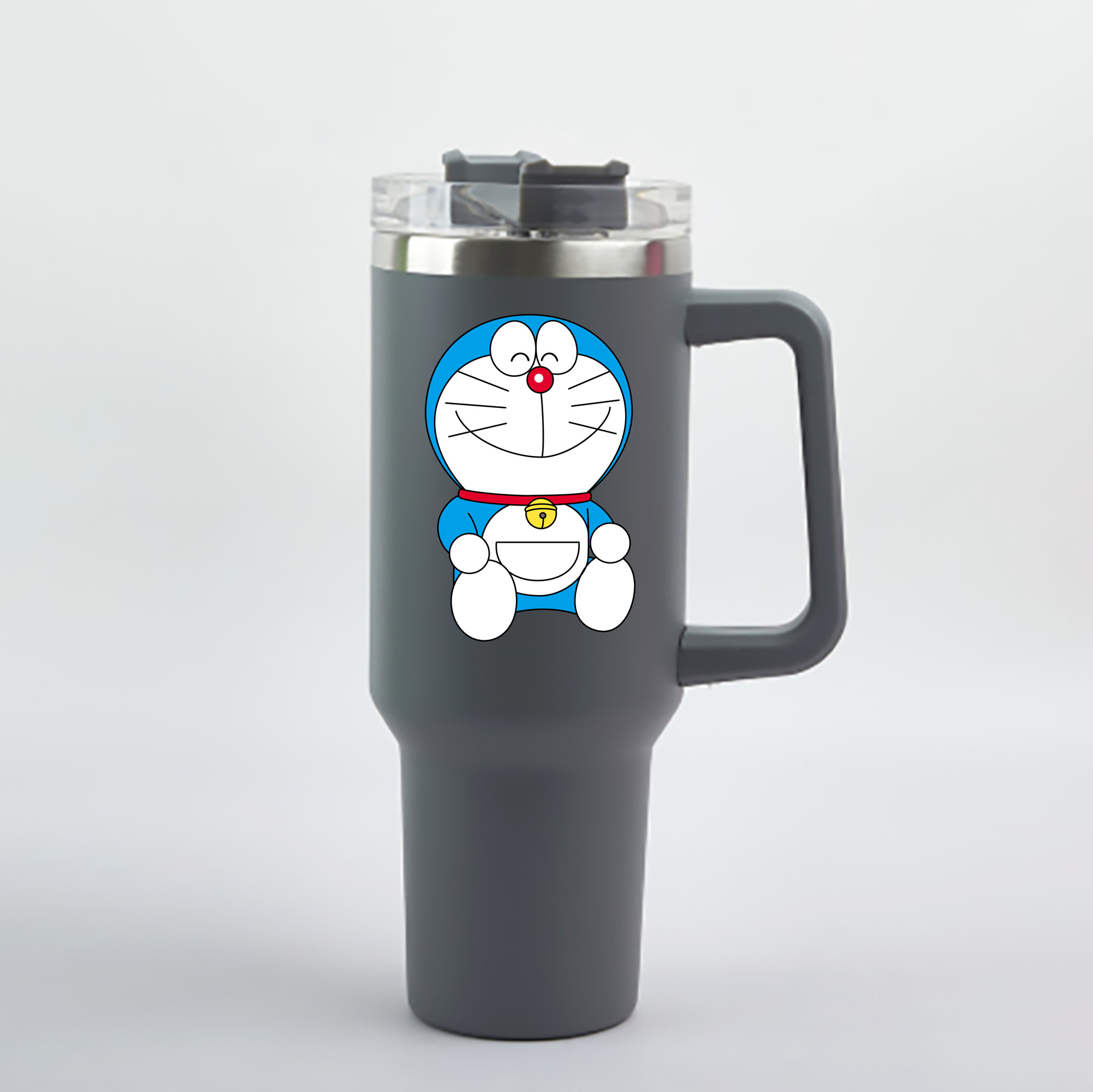 （画像用） ドラえもん Doraemon 1200mL車用タンブラー - クリスタルステッカー（プラスチックストロー付き）