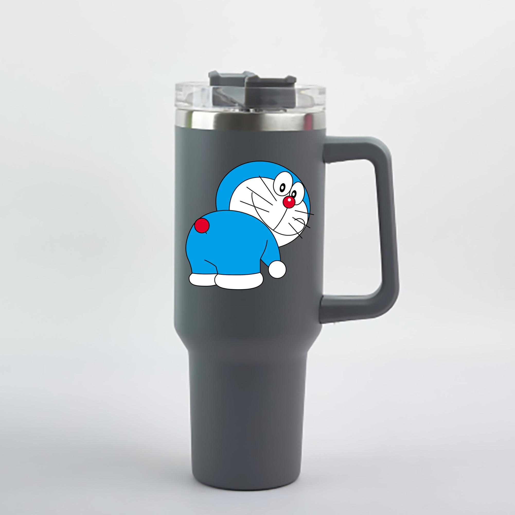 （画像用） ドラえもん Doraemon 1200mL車用タンブラー - クリスタルステッカー（プラスチックストロー付き）