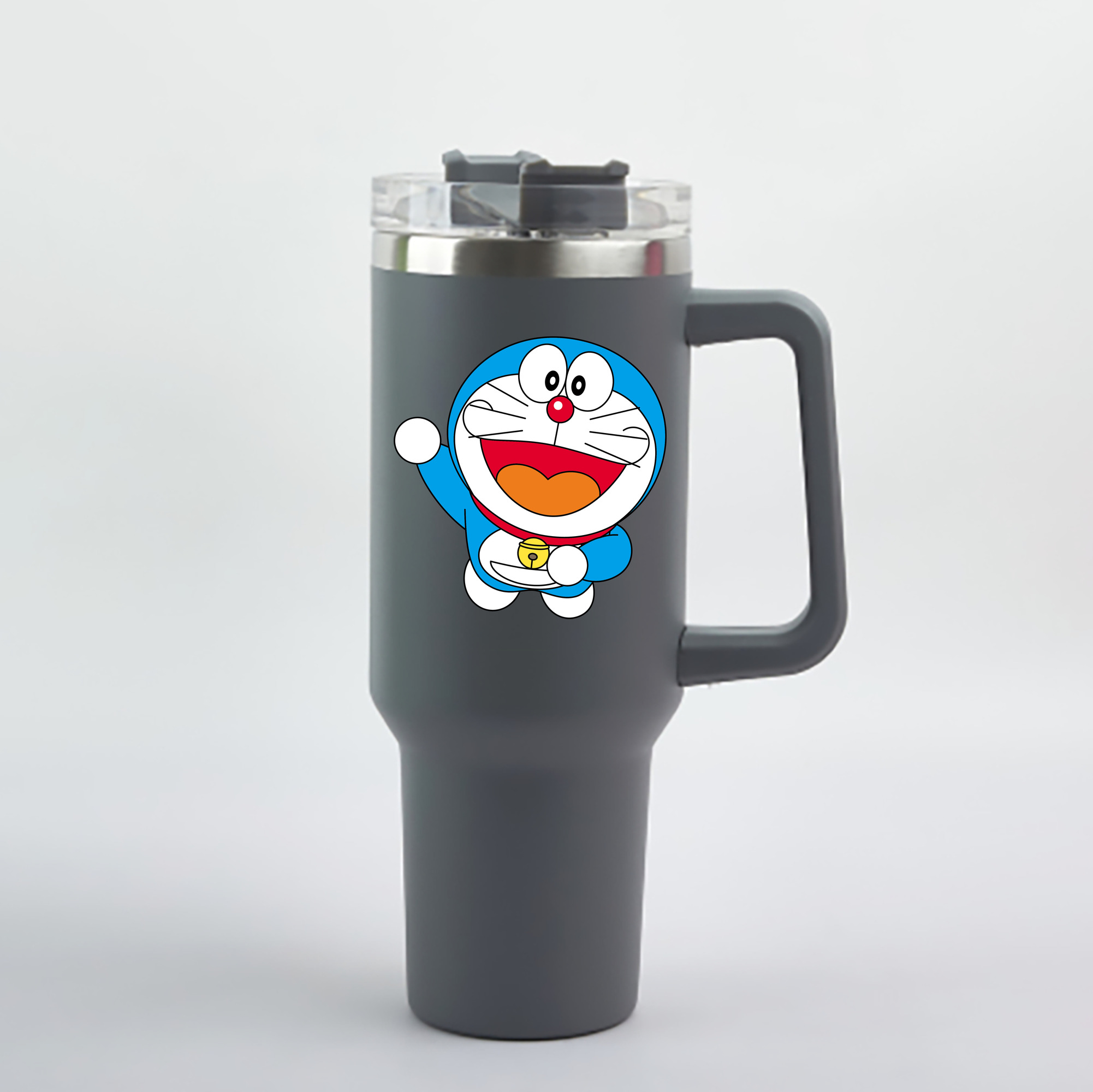 （画像用） ドラえもん Doraemon 1200mL車用タンブラー - クリスタルステッカー（プラスチックストロー付き）