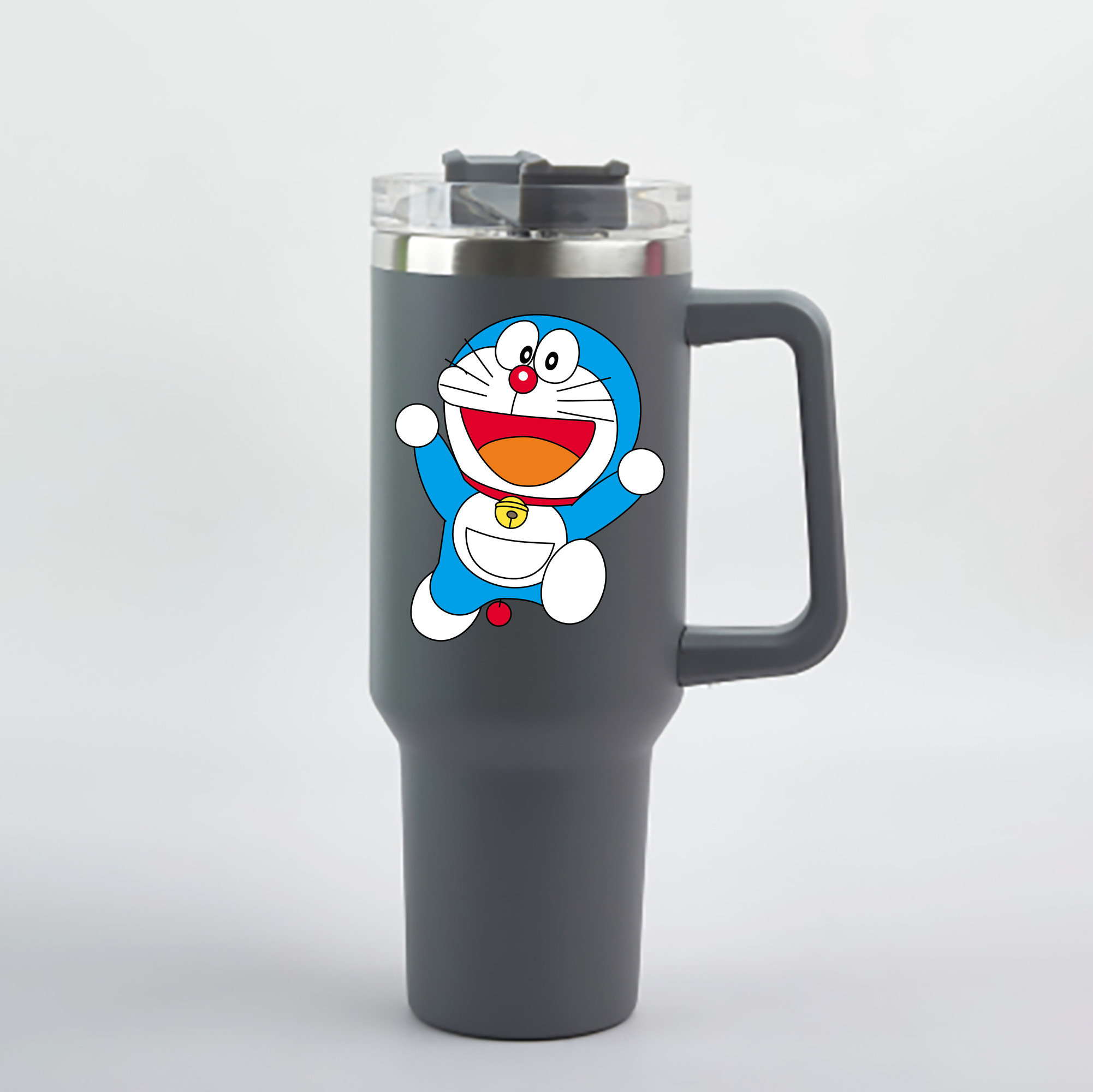 （画像用） ドラえもん Doraemon 1200mL車用タンブラー - クリスタルステッカー（プラスチックストロー付き）