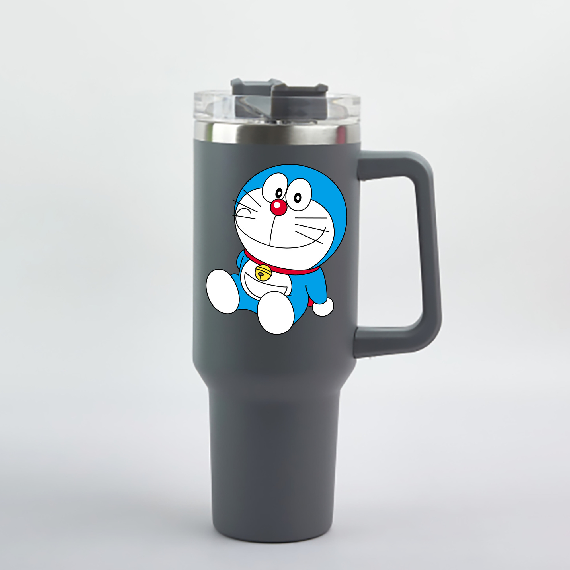 （画像用） ドラえもん Doraemon 1200mL車用タンブラー - クリスタルステッカー（プラスチックストロー付き）