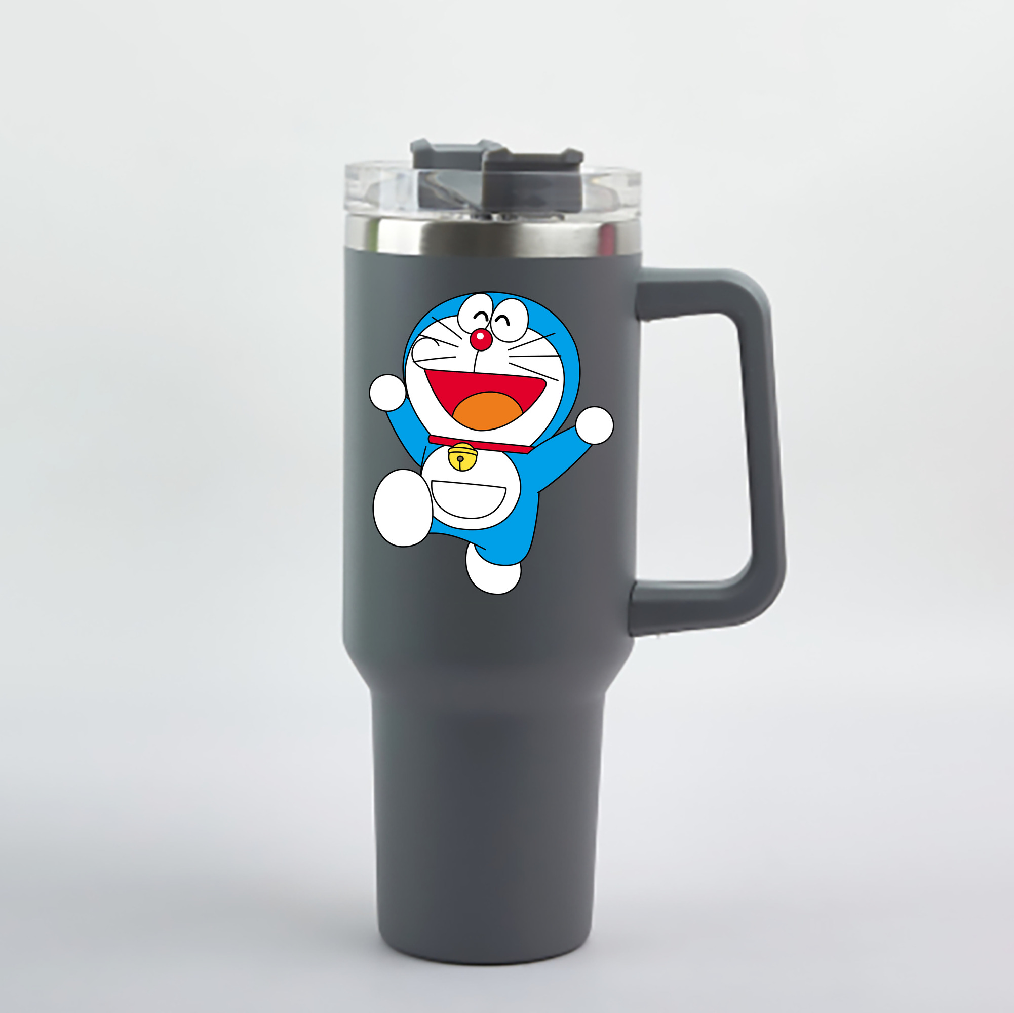 （画像用） ドラえもん Doraemon 1200mL車用タンブラー - クリスタルステッカー（プラスチックストロー付き）