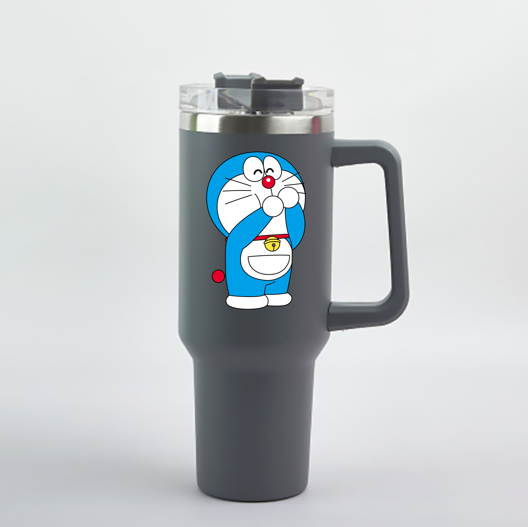 （画像用） ドラえもん Doraemon 1200mL車用タンブラー - クリスタルステッカー（プラスチックストロー付き）
