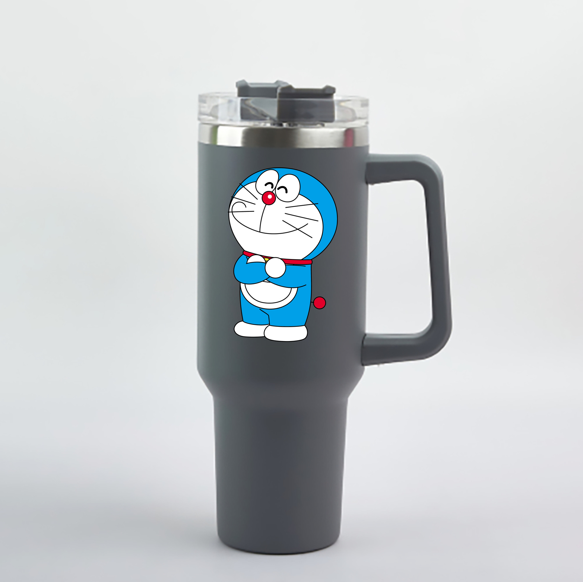 （画像用） ドラえもん Doraemon 1200mL車用タンブラー - クリスタルステッカー（プラスチックストロー付き）