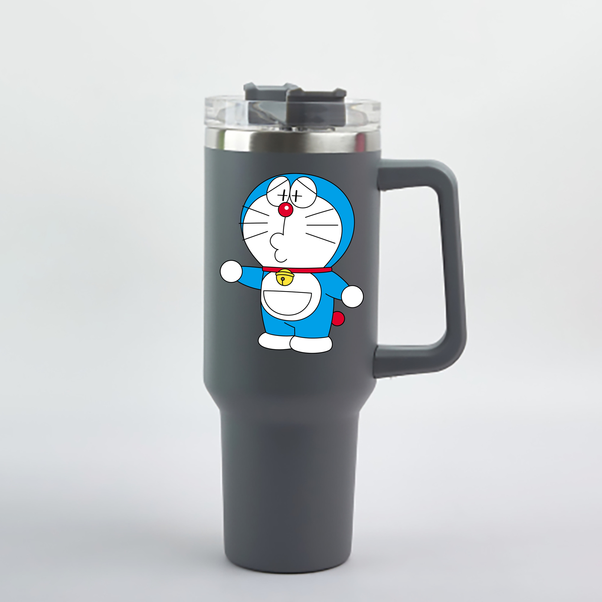 （画像用） ドラえもん Doraemon 1200mL車用タンブラー - クリスタルステッカー（プラスチックストロー付き）