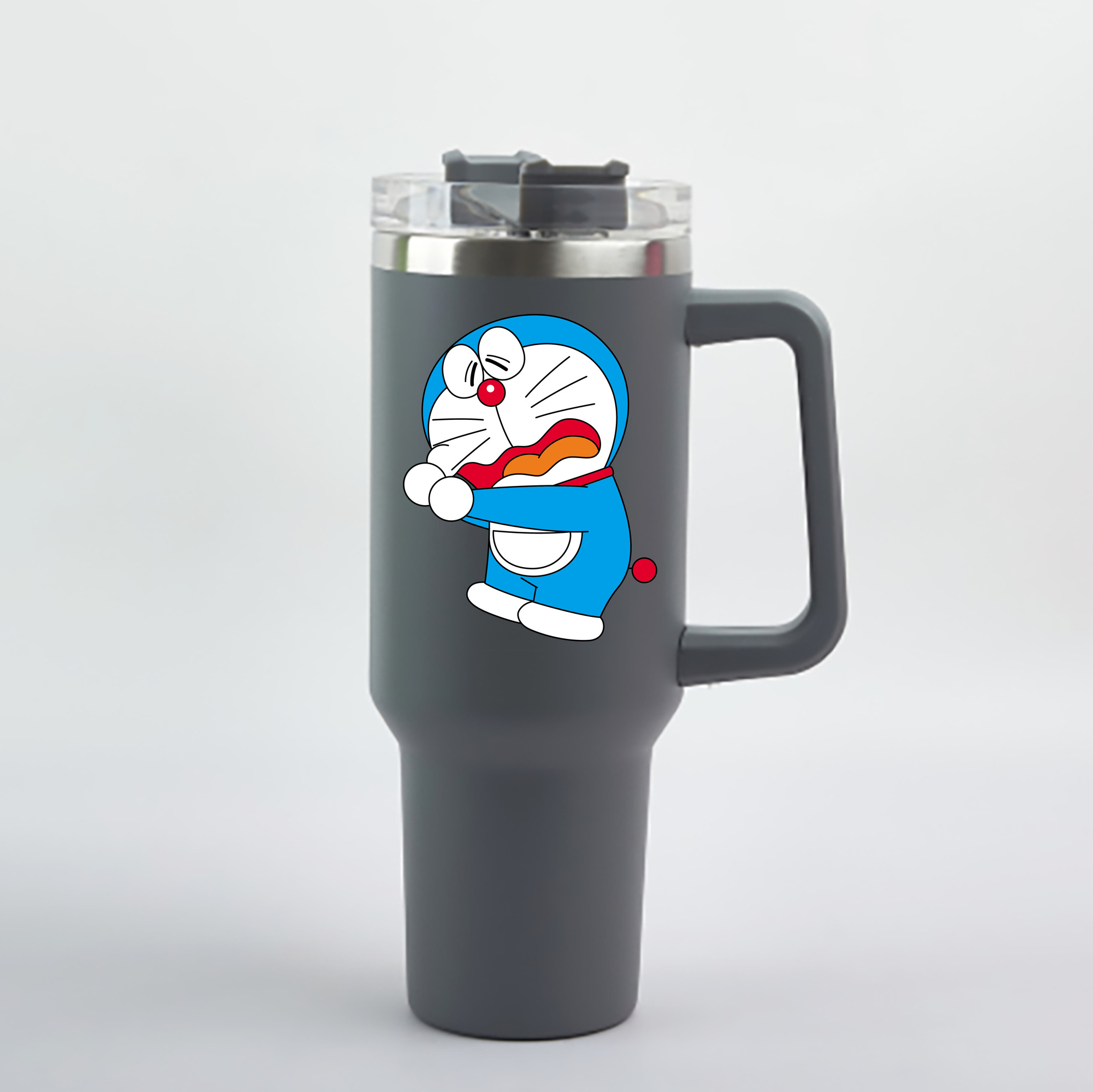 （画像用） ドラえもん Doraemon 1200mL車用タンブラー - クリスタルステッカー（プラスチックストロー付き）