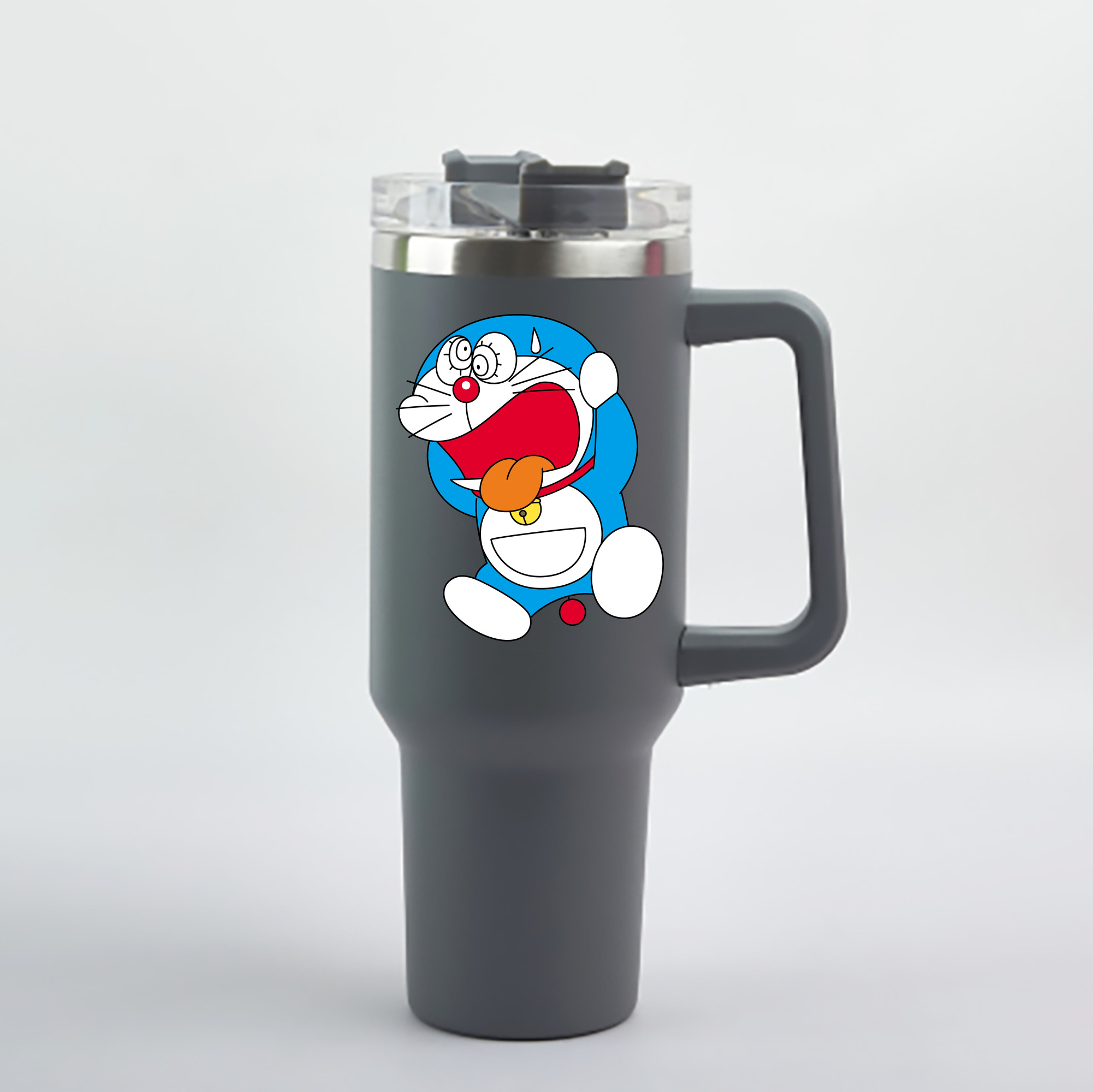 （画像用） ドラえもん Doraemon 1200mL車用タンブラー - クリスタルステッカー（プラスチックストロー付き）