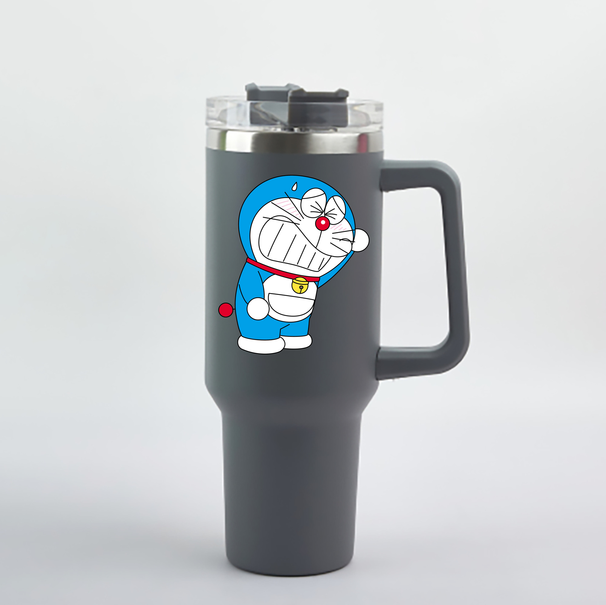 （画像用） ドラえもん Doraemon 1200mL車用タンブラー - クリスタルステッカー（プラスチックストロー付き）