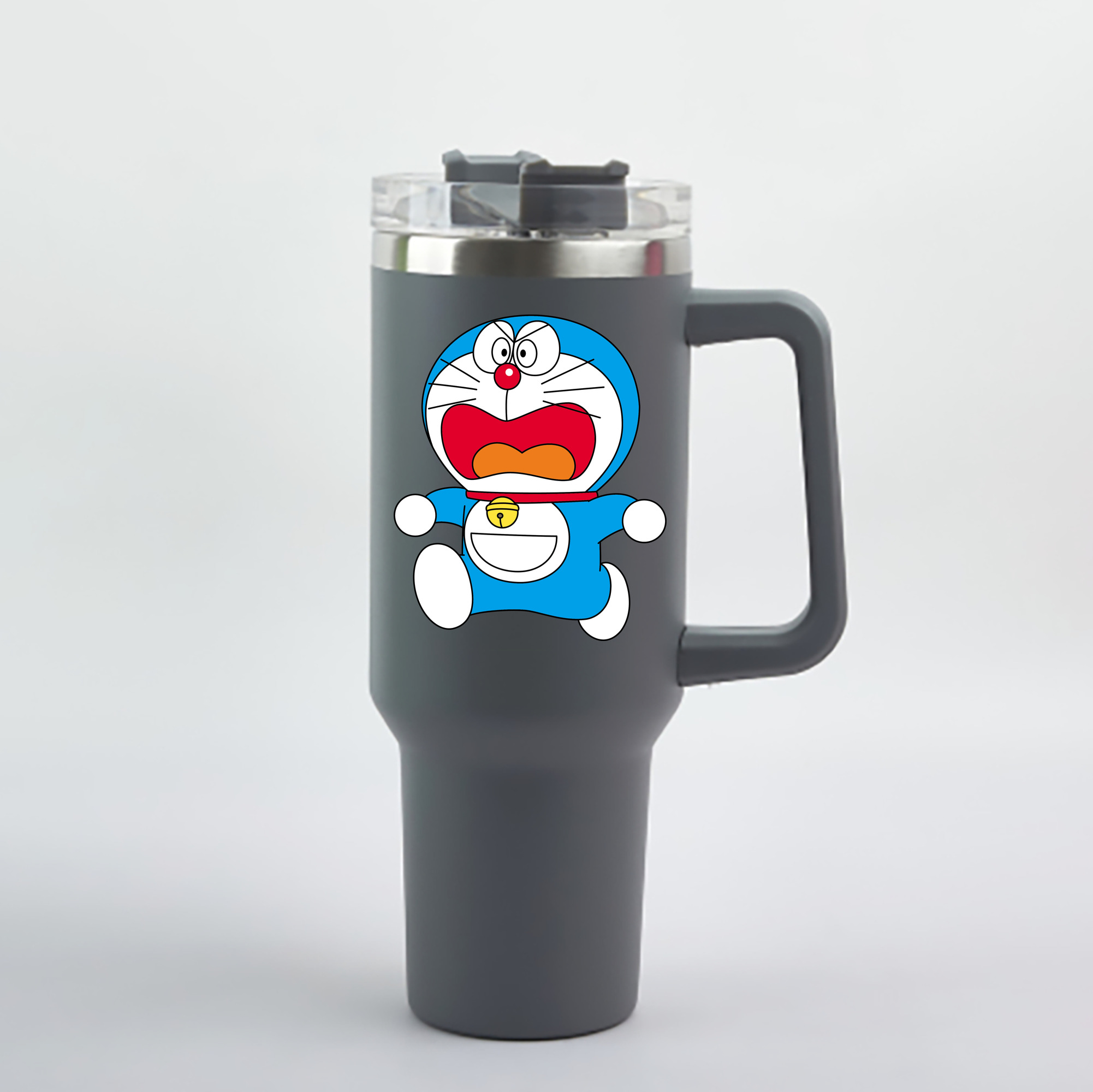 （画像用） ドラえもん Doraemon 1200mL車用タンブラー - クリスタルステッカー（プラスチックストロー付き）