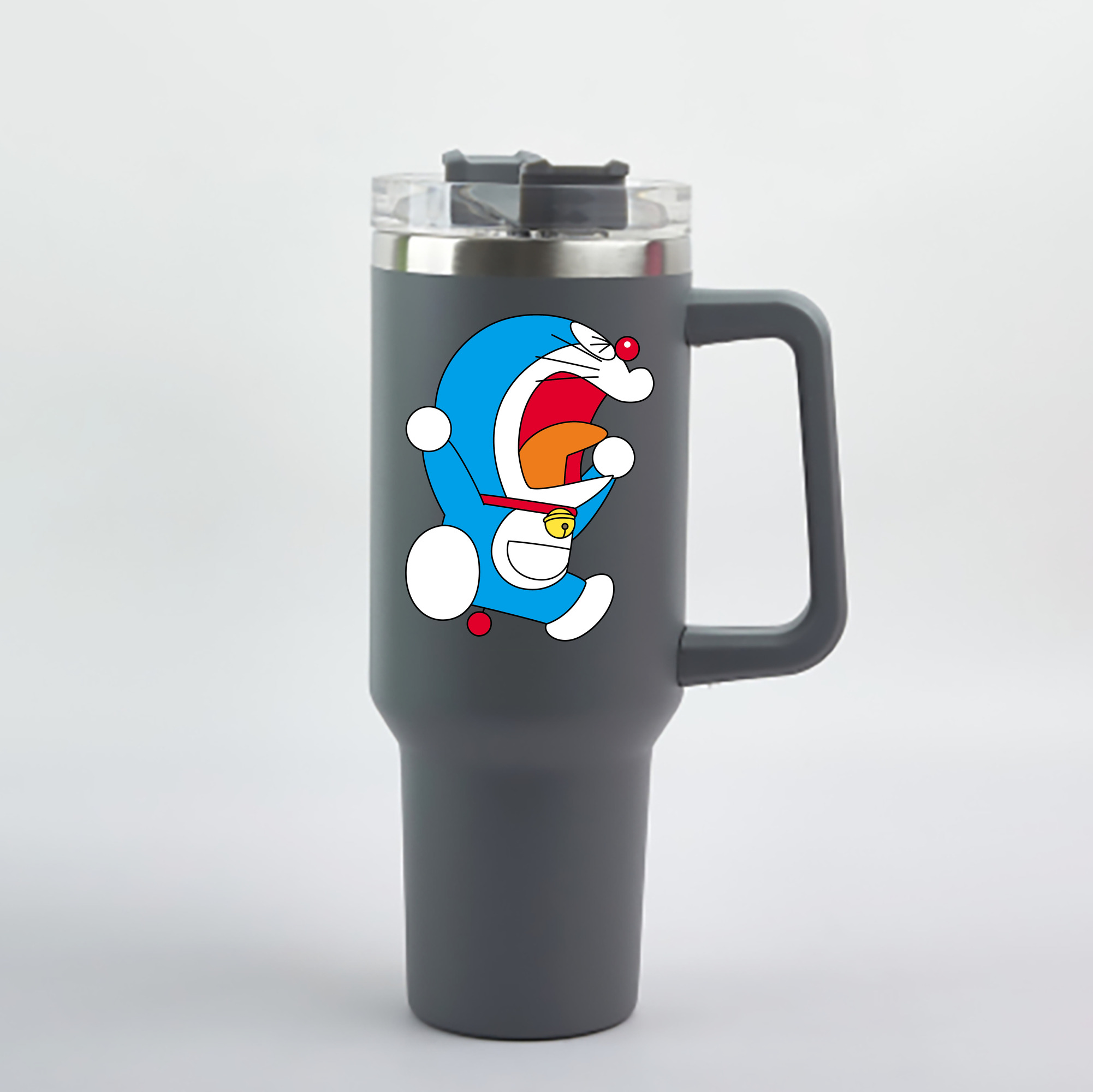 （画像用） ドラえもん Doraemon 1200mL車用タンブラー - クリスタルステッカー（プラスチックストロー付き）