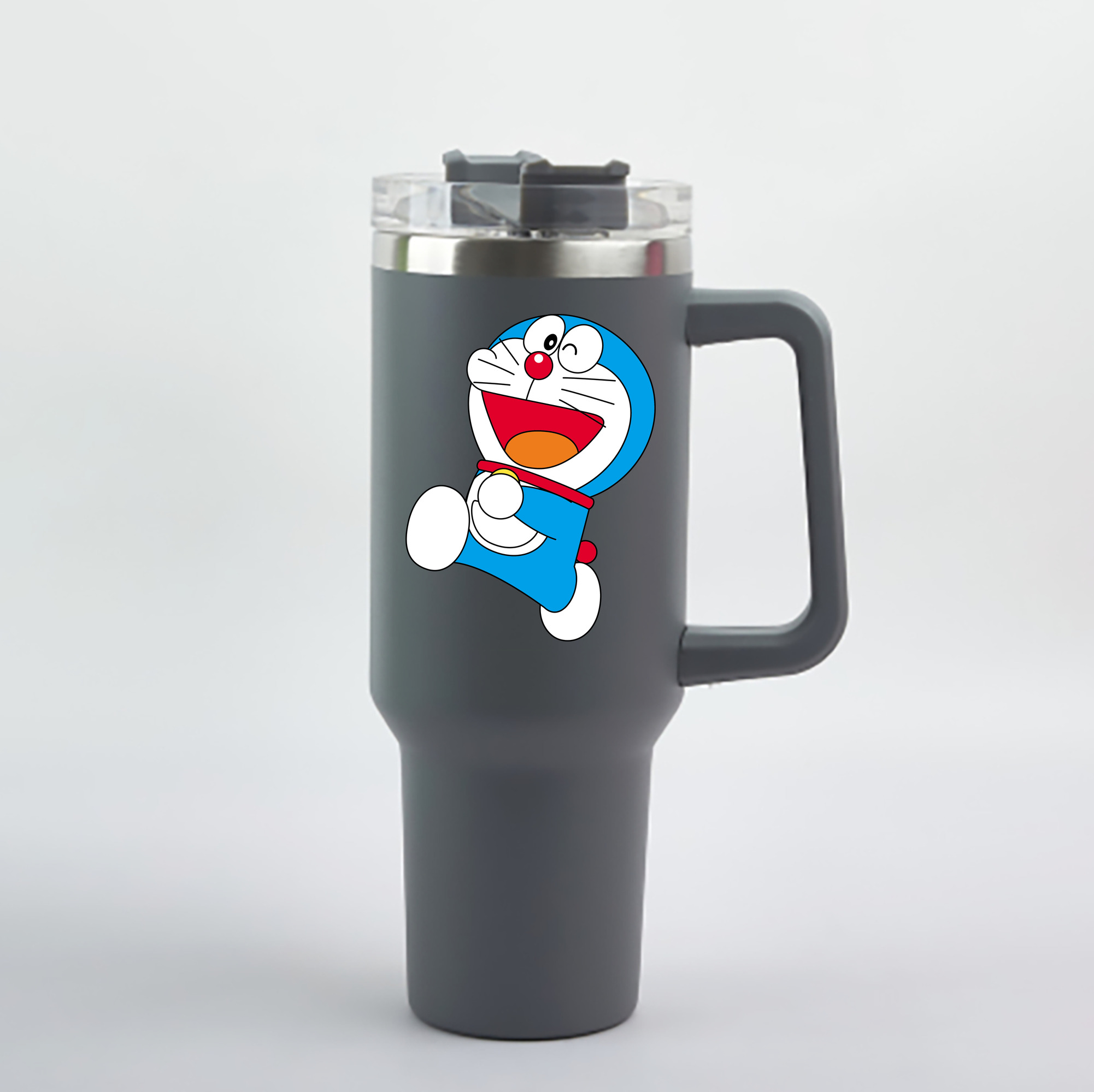 （画像用） ドラえもん Doraemon 1200mL車用タンブラー - クリスタルステッカー（プラスチックストロー付き）