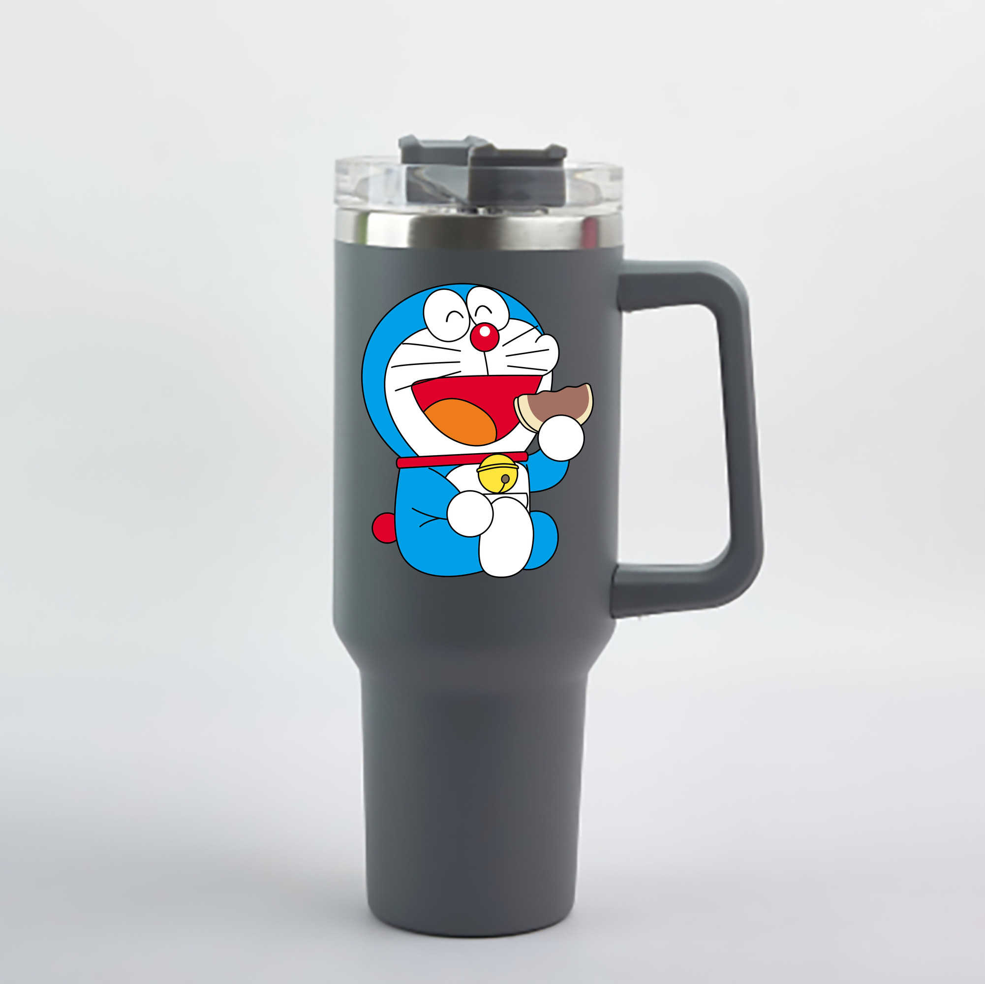 （画像用） ドラえもん Doraemon 1200mL車用タンブラー - クリスタルステッカー（プラスチックストロー付き）