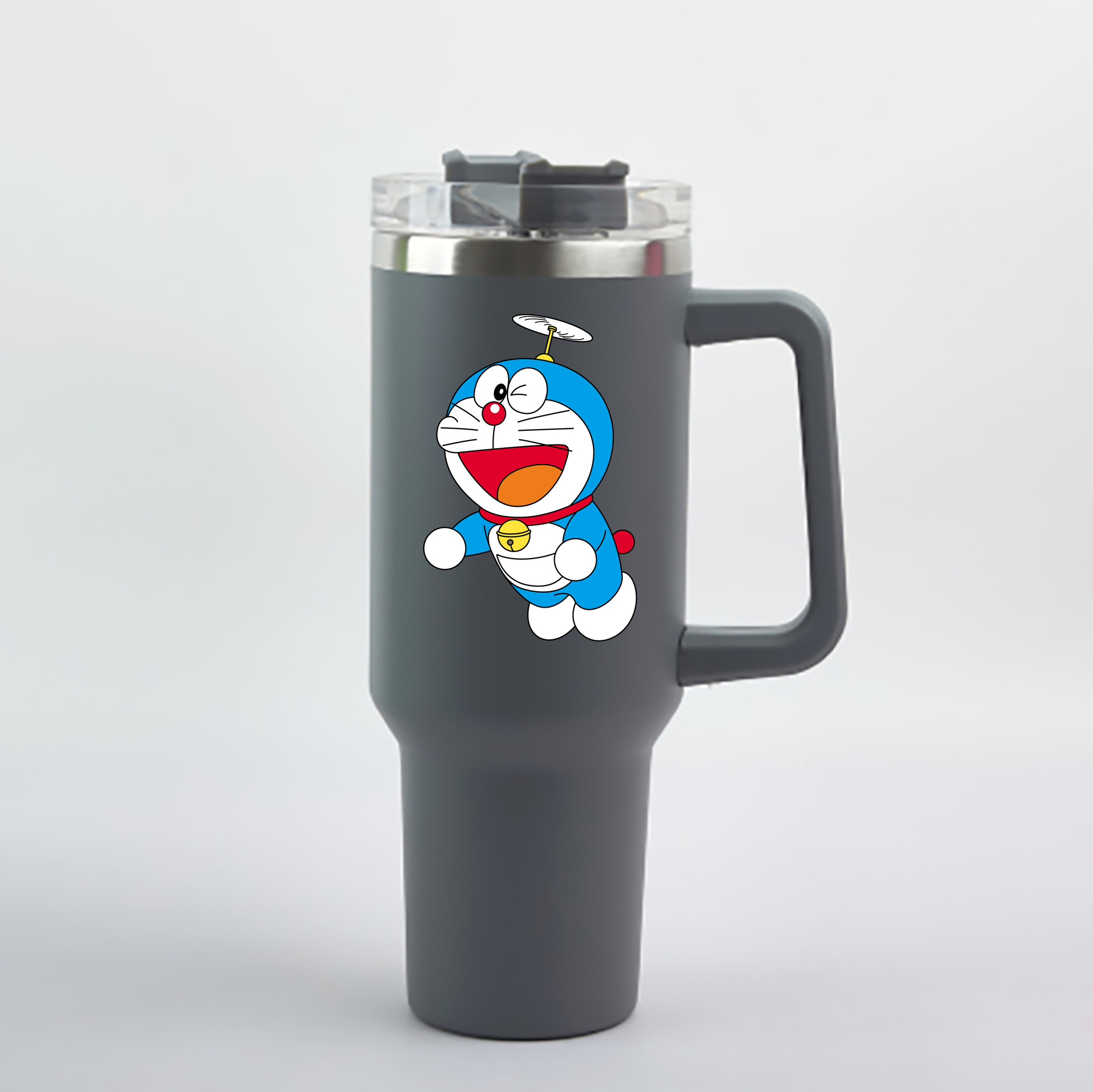 （画像用） ドラえもん Doraemon 1200mL車用タンブラー - クリスタルステッカー（プラスチックストロー付き）