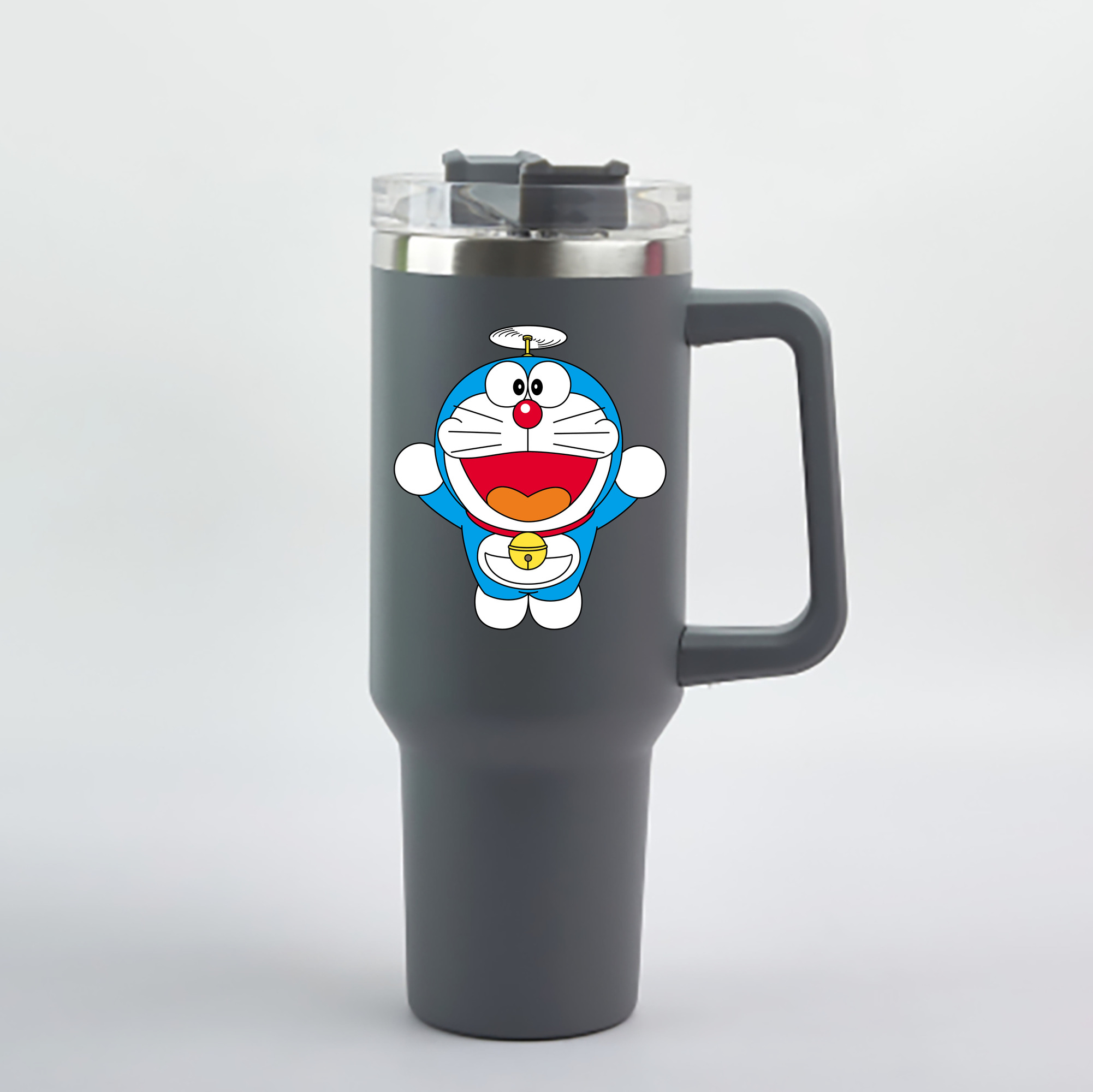 （画像用） ドラえもん Doraemon 1200mL車用タンブラー - クリスタルステッカー（プラスチックストロー付き）