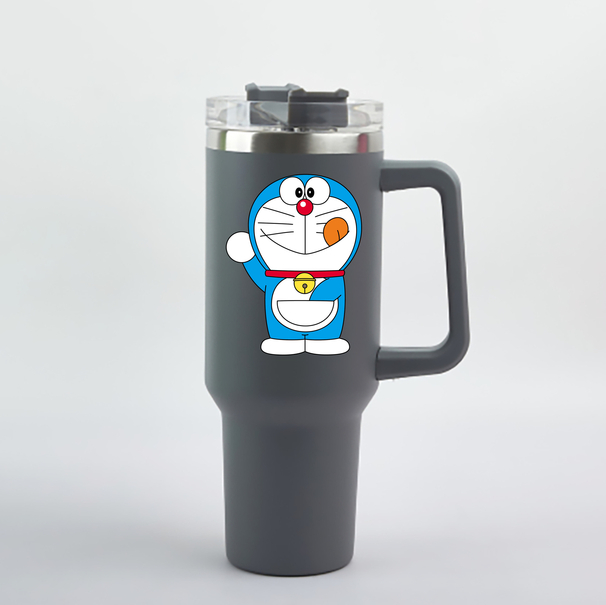 （画像用） ドラえもん Doraemon 1200mL車用タンブラー - クリスタルステッカー（プラスチックストロー付き）