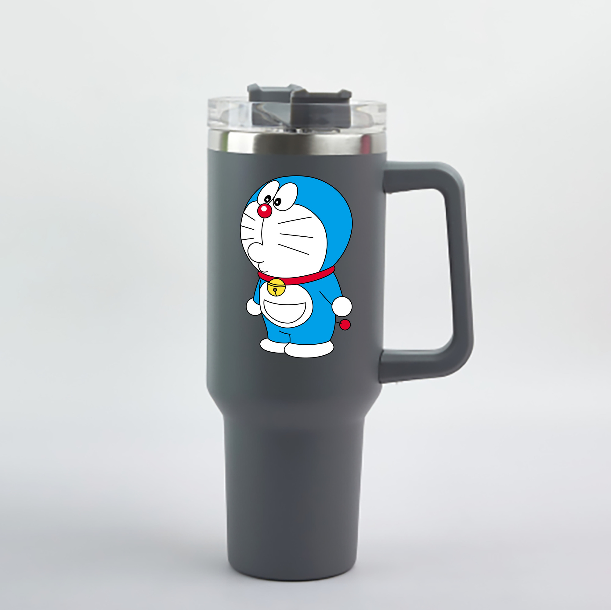 （画像用） ドラえもん Doraemon 1200mL車用タンブラー - クリスタルステッカー（プラスチックストロー付き）