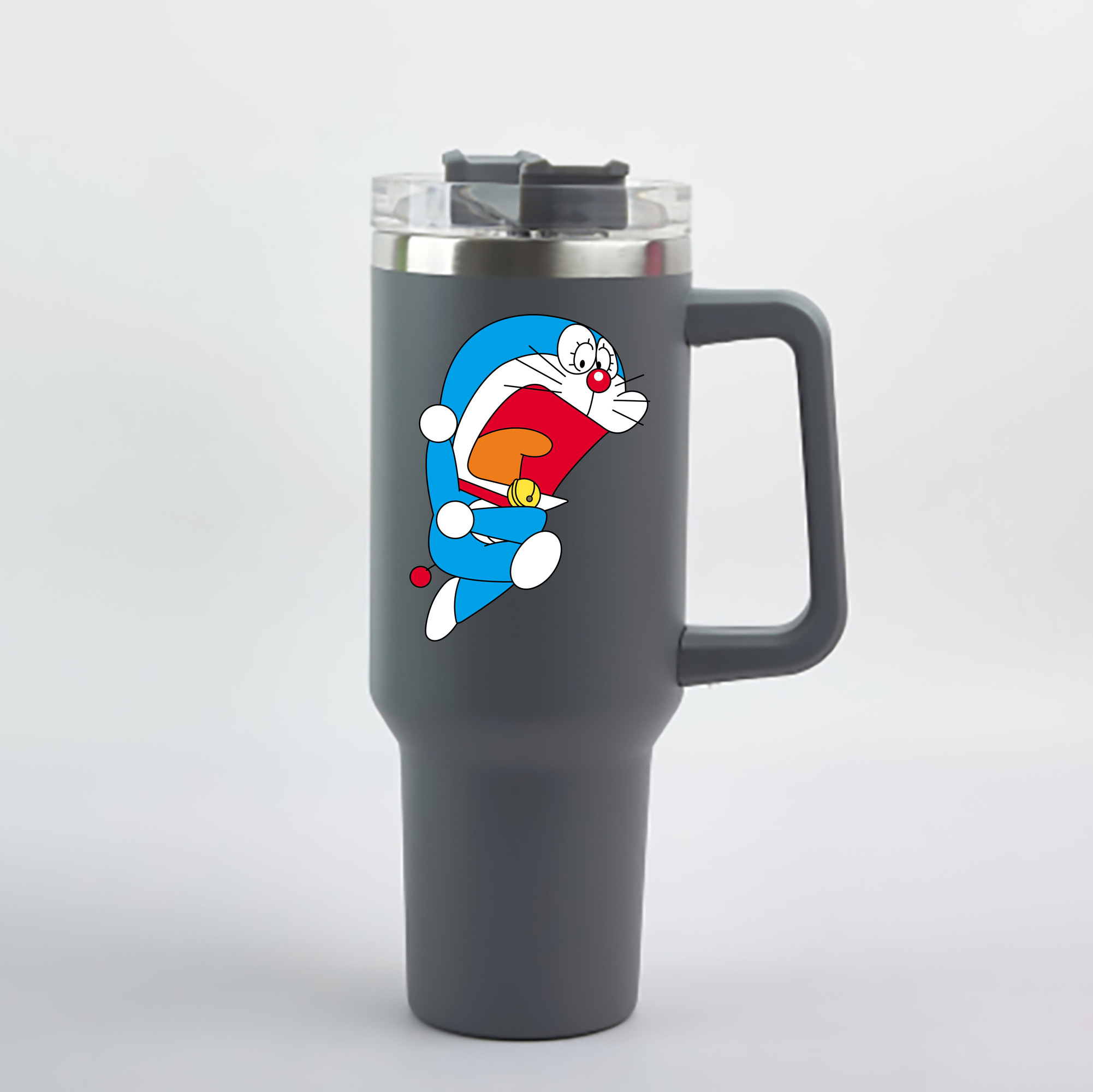 （画像用） ドラえもん Doraemon 1200mL車用タンブラー - クリスタルステッカー（プラスチックストロー付き）
