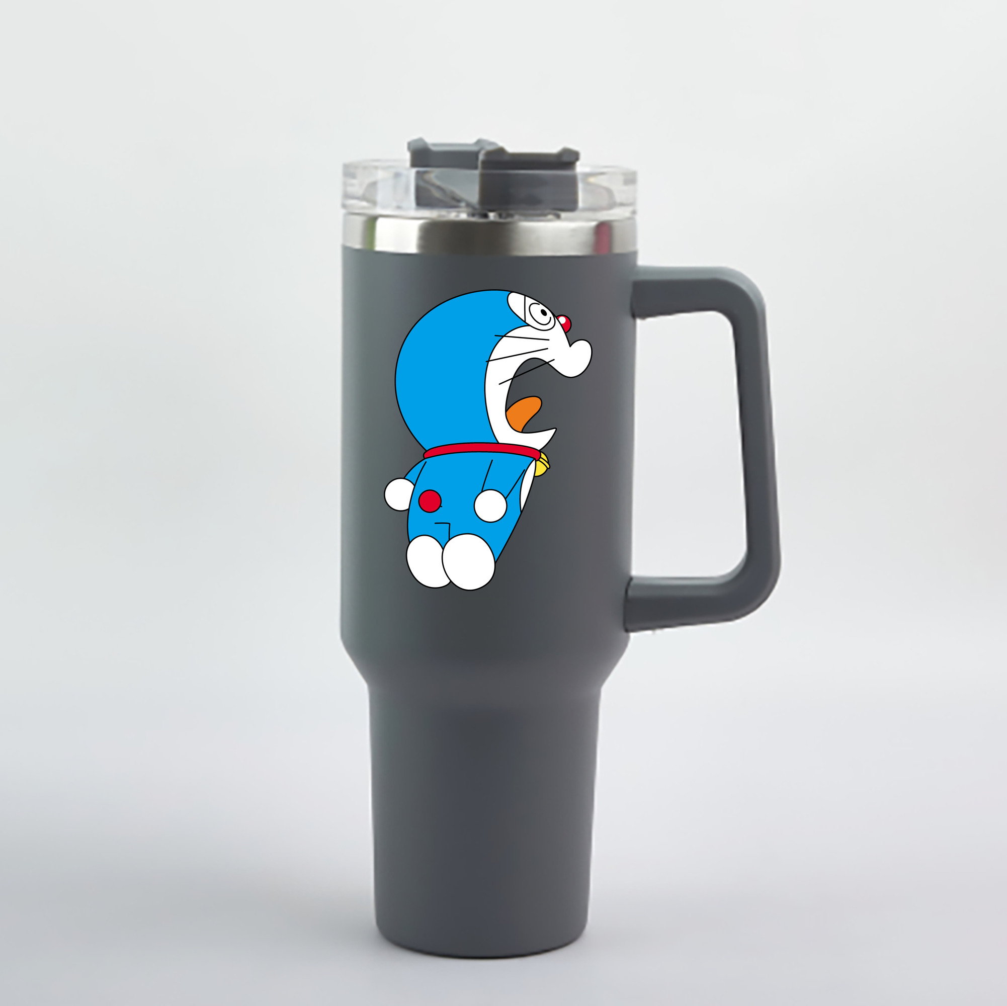 （画像用） ドラえもん Doraemon 1200mL車用タンブラー - クリスタルステッカー（プラスチックストロー付き）