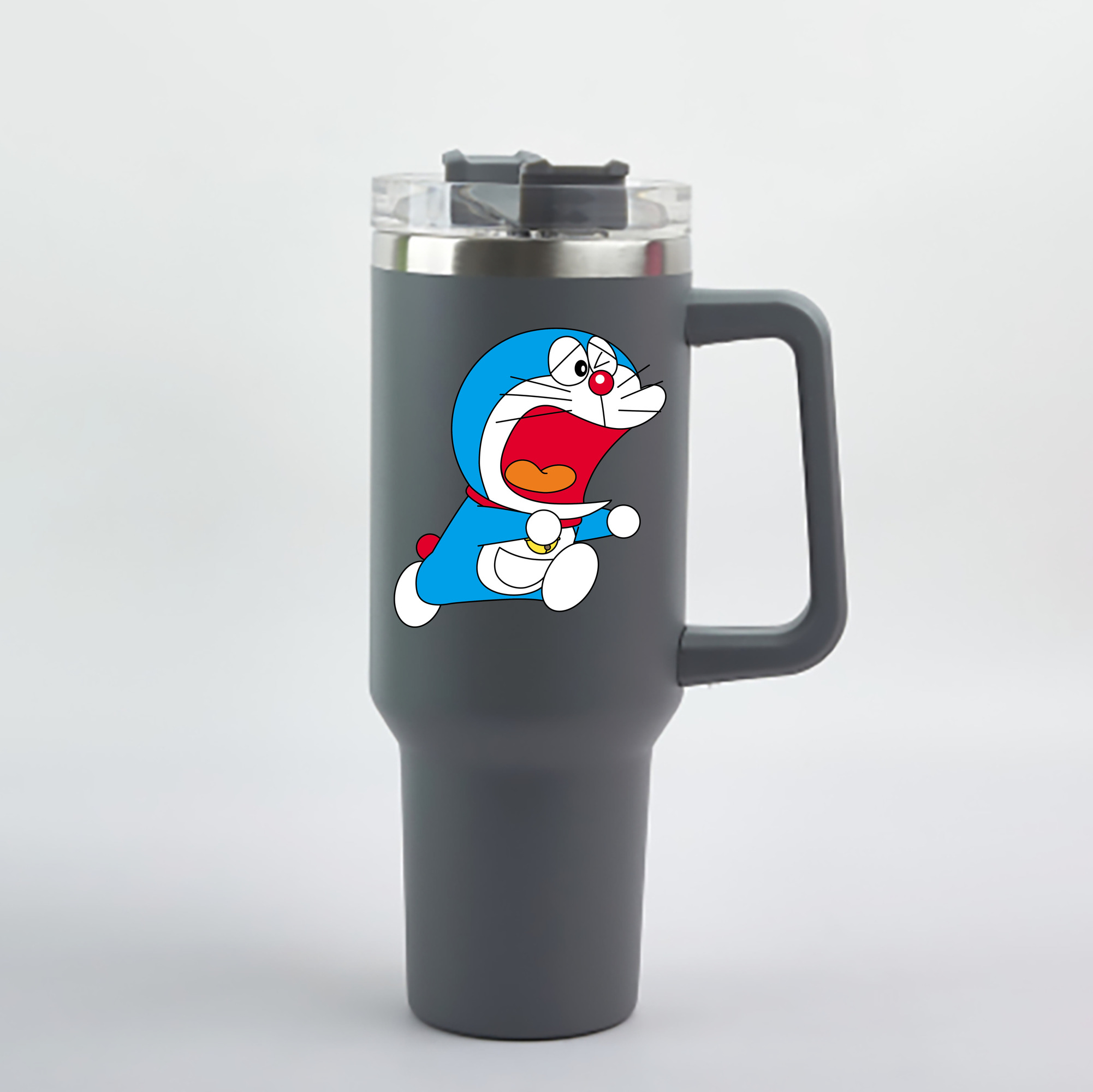 （画像用） ドラえもん Doraemon 1200mL車用タンブラー - クリスタルステッカー（プラスチックストロー付き）