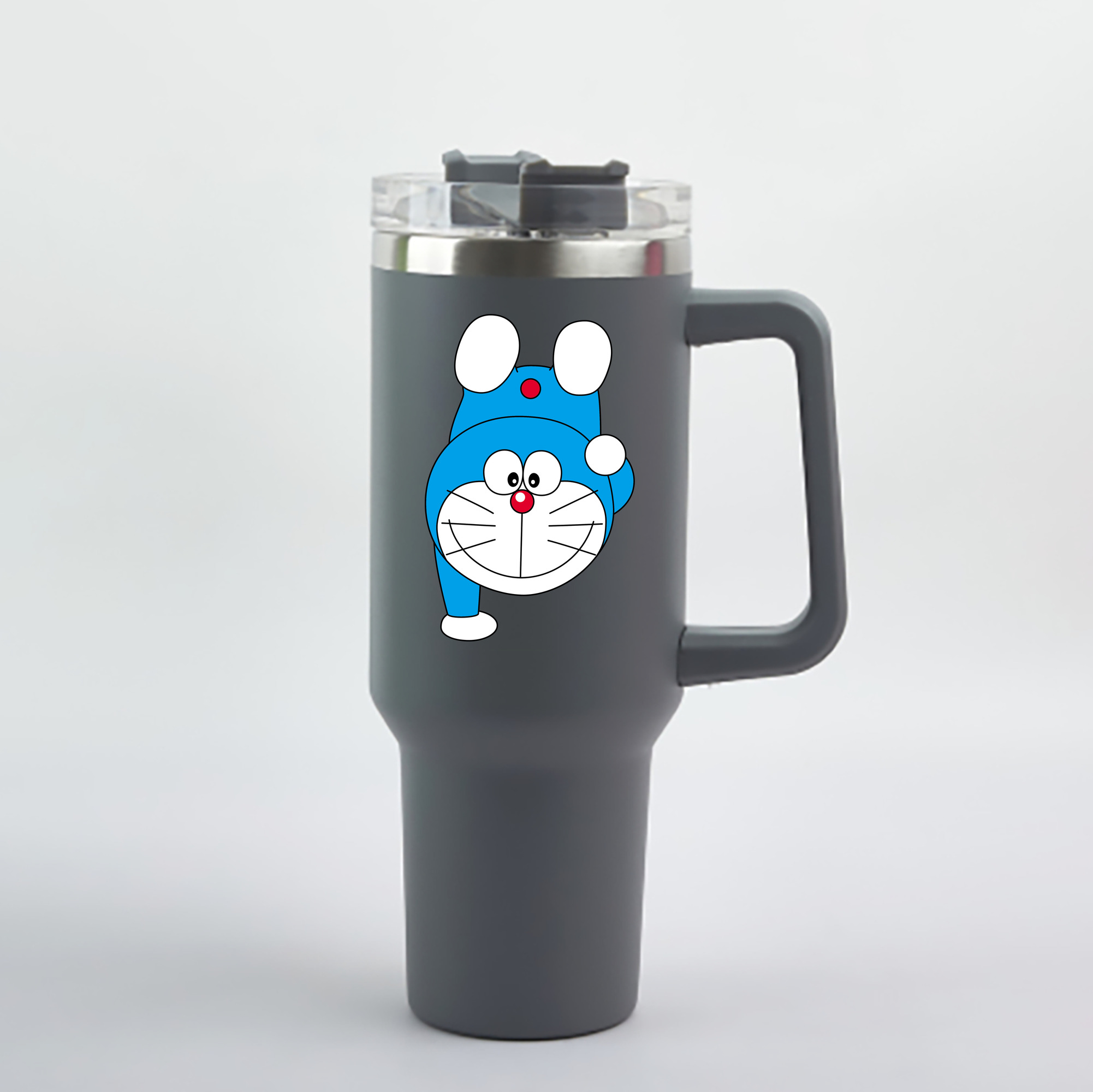 （画像用） ドラえもん Doraemon 1200mL車用タンブラー - クリスタルステッカー（プラスチックストロー付き）