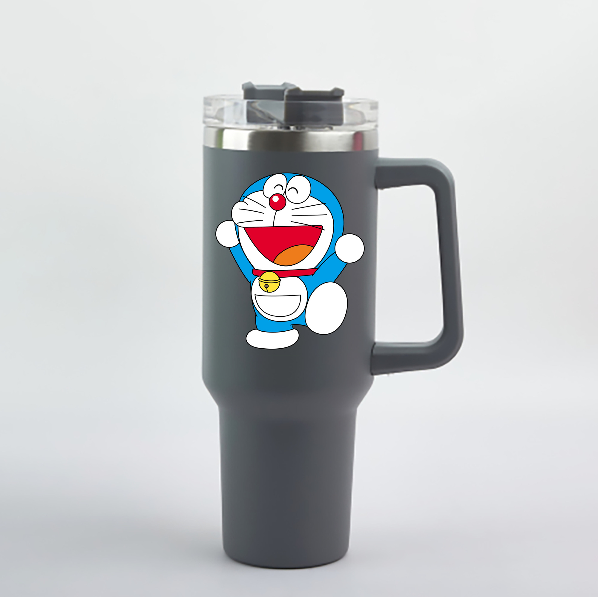 （画像用） ドラえもん Doraemon 1200mL車用タンブラー - クリスタルステッカー（プラスチックストロー付き）