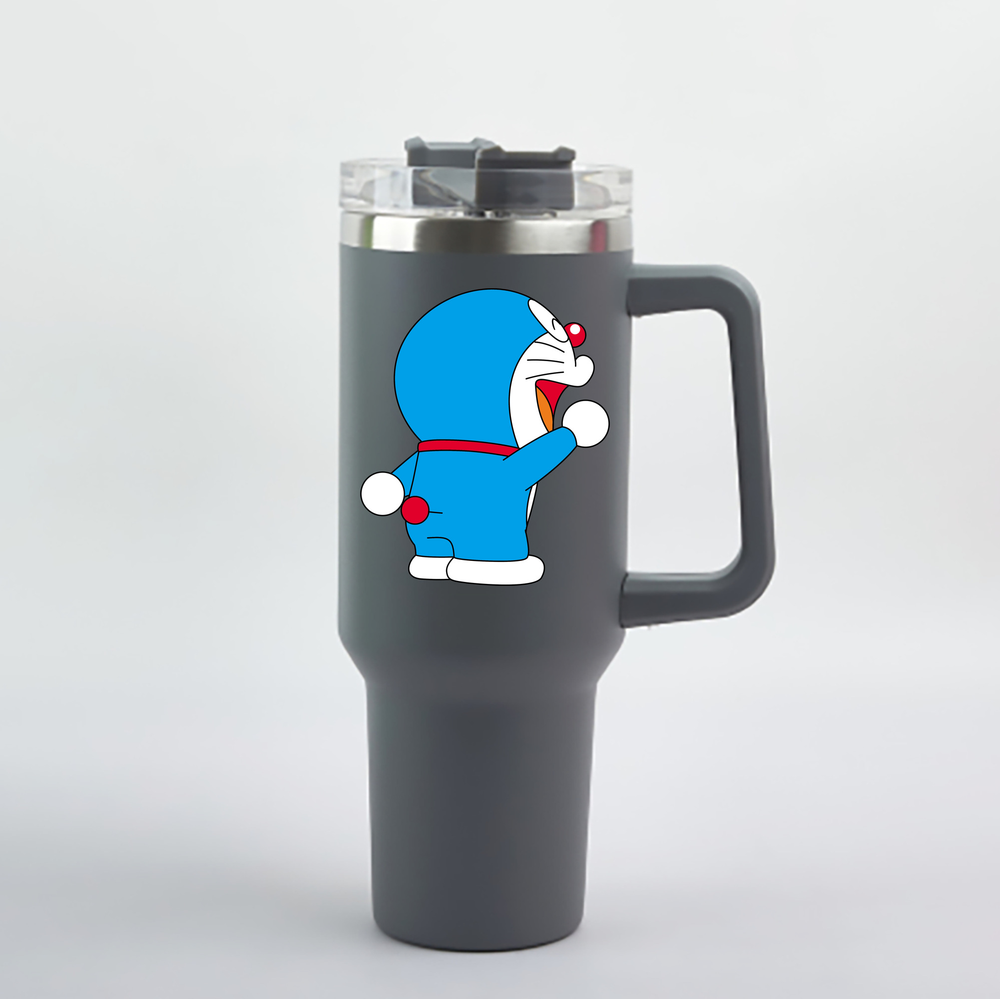 （画像用） ドラえもん Doraemon 1200mL車用タンブラー - クリスタルステッカー（プラスチックストロー付き）