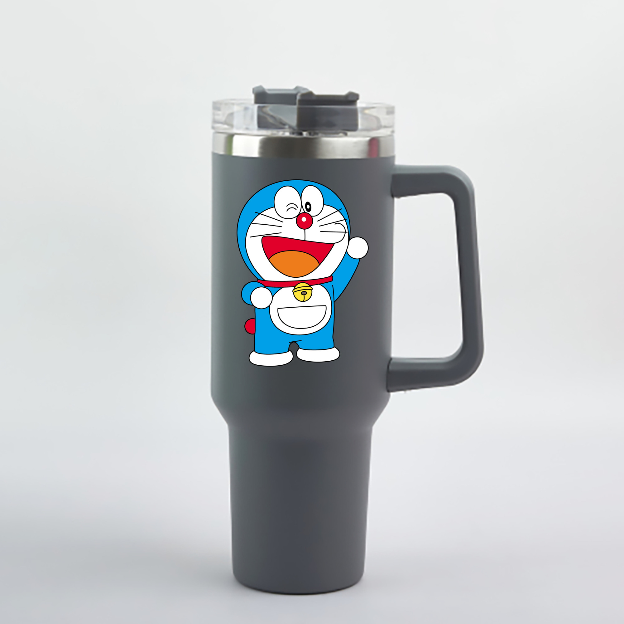 （画像用） ドラえもん Doraemon 1200mL車用タンブラー - クリスタルステッカー（プラスチックストロー付き）