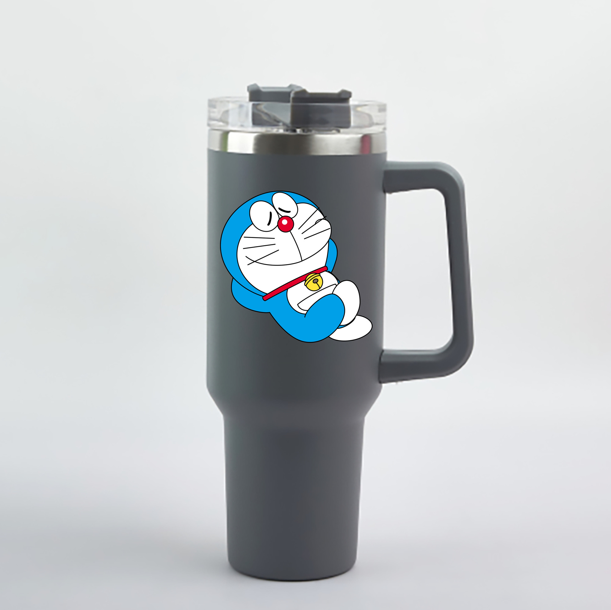 （画像用） ドラえもん Doraemon 1200mL車用タンブラー - クリスタルステッカー（プラスチックストロー付き）