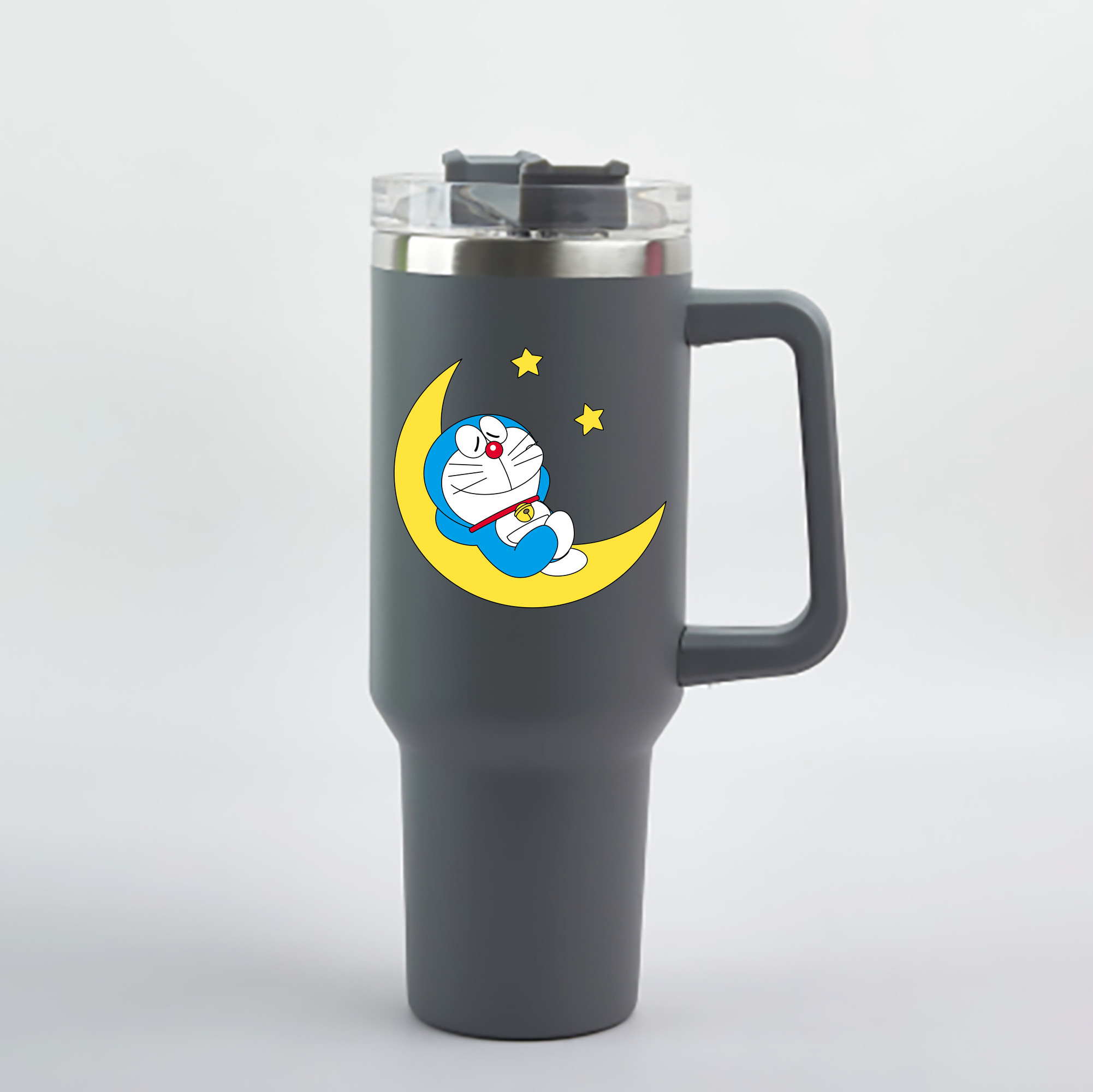 （画像用） ドラえもん Doraemon 1200mL車用タンブラー - クリスタルステッカー（プラスチックストロー付き）