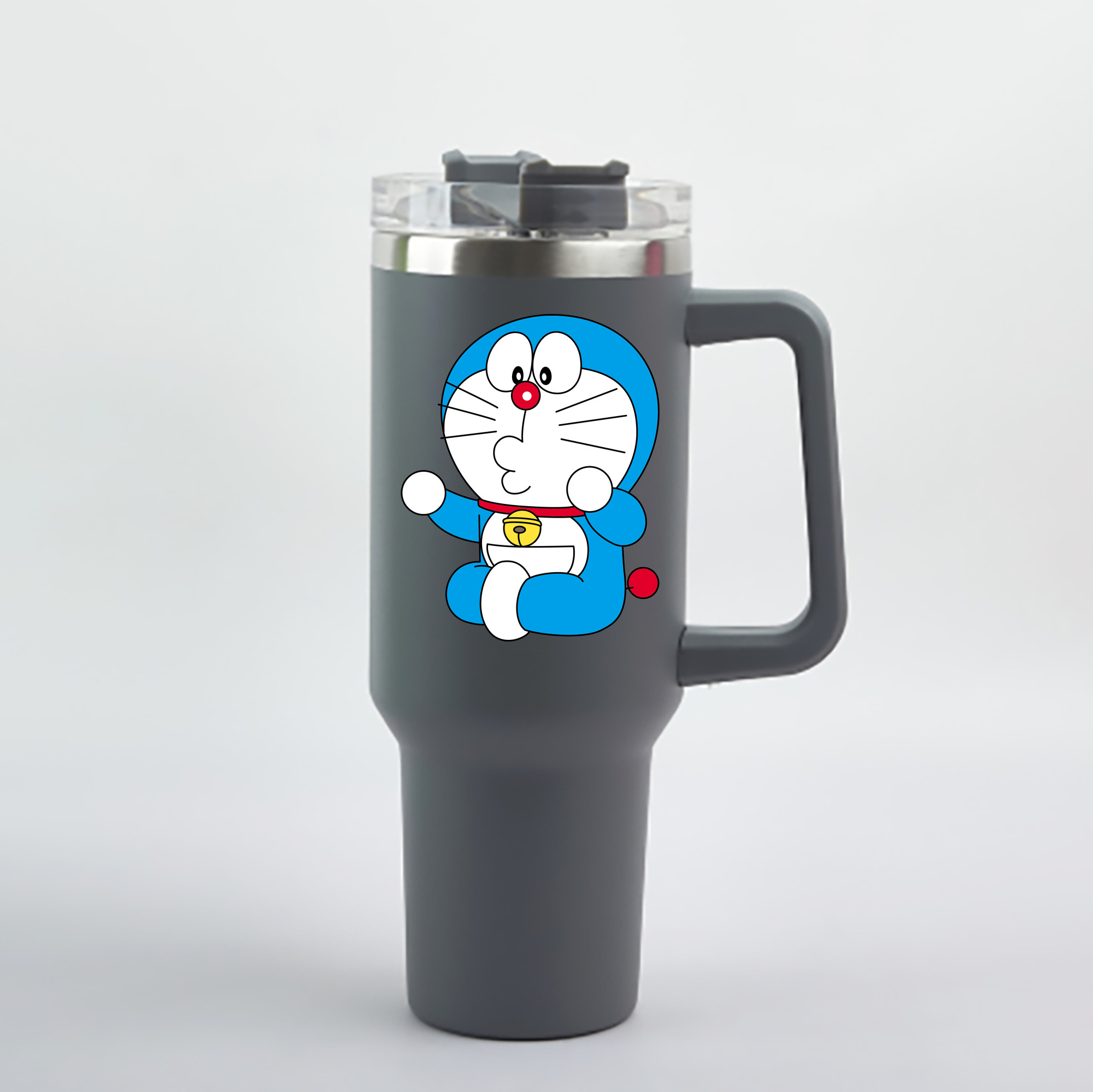 （画像用） ドラえもん Doraemon 1200mL車用タンブラー - クリスタルステッカー（プラスチックストロー付き）