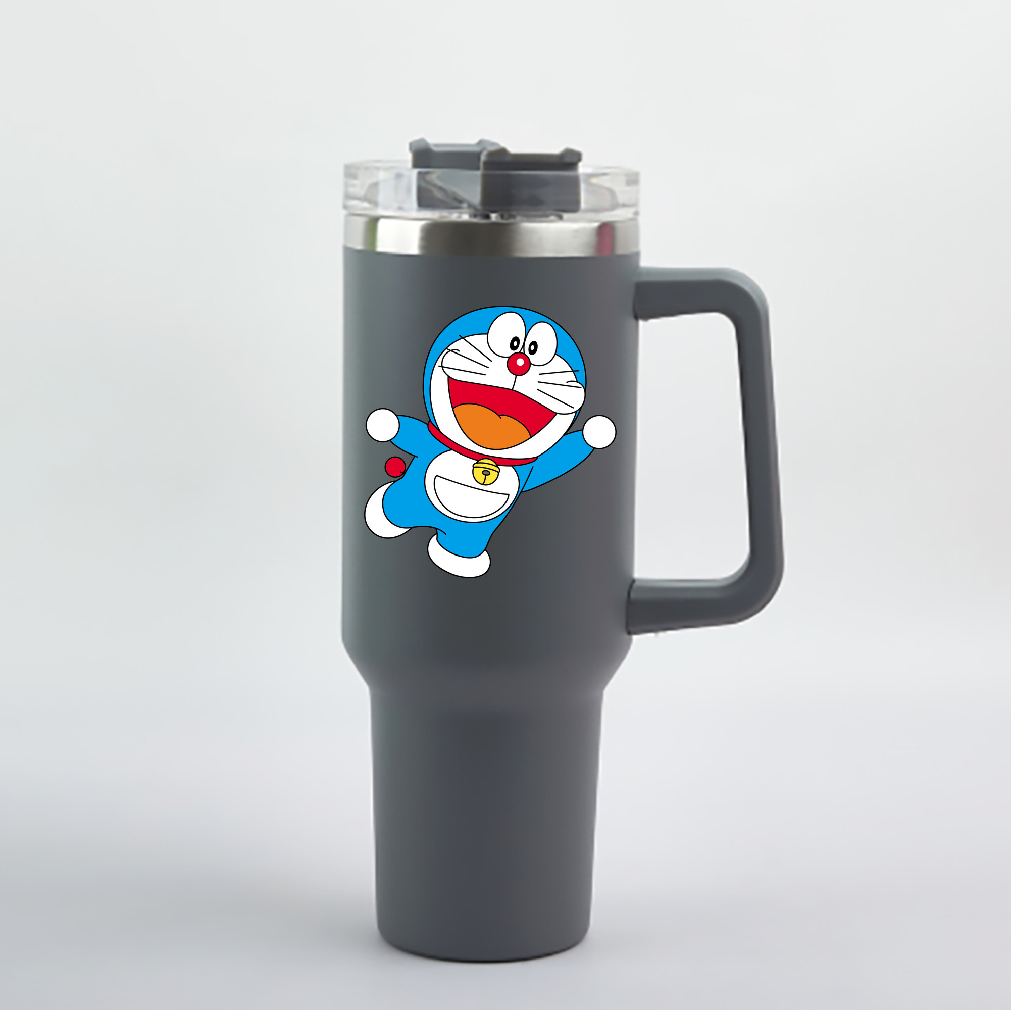 （画像用） ドラえもん Doraemon 1200mL車用タンブラー - クリスタルステッカー（プラスチックストロー付き）