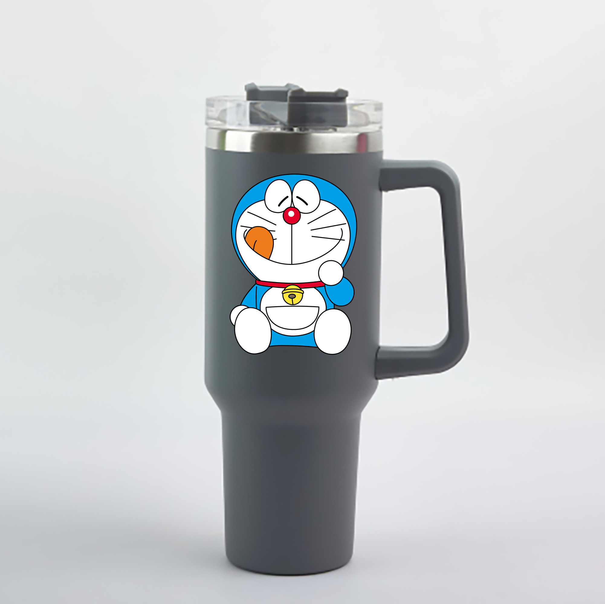 （画像用） ドラえもん Doraemon 1200mL車用タンブラー - クリスタルステッカー（プラスチックストロー付き）