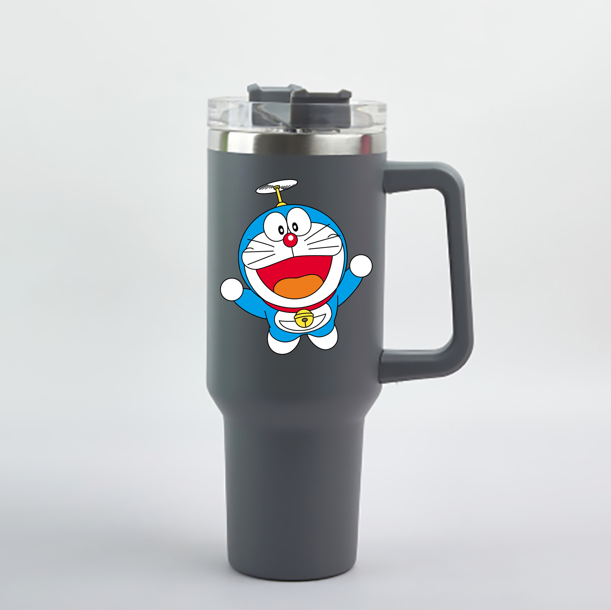 （画像用） ドラえもん Doraemon 1200mL車用タンブラー - クリスタルステッカー（プラスチックストロー付き）