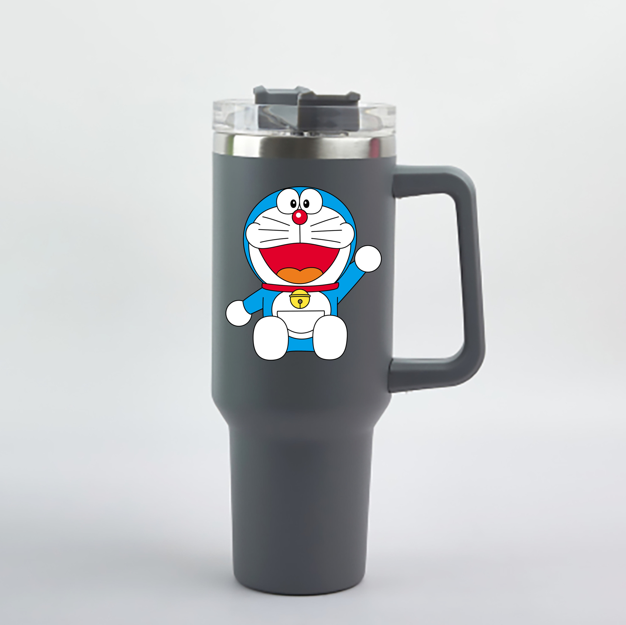 （画像用） ドラえもん Doraemon 1200mL車用タンブラー - クリスタルステッカー（プラスチックストロー付き）