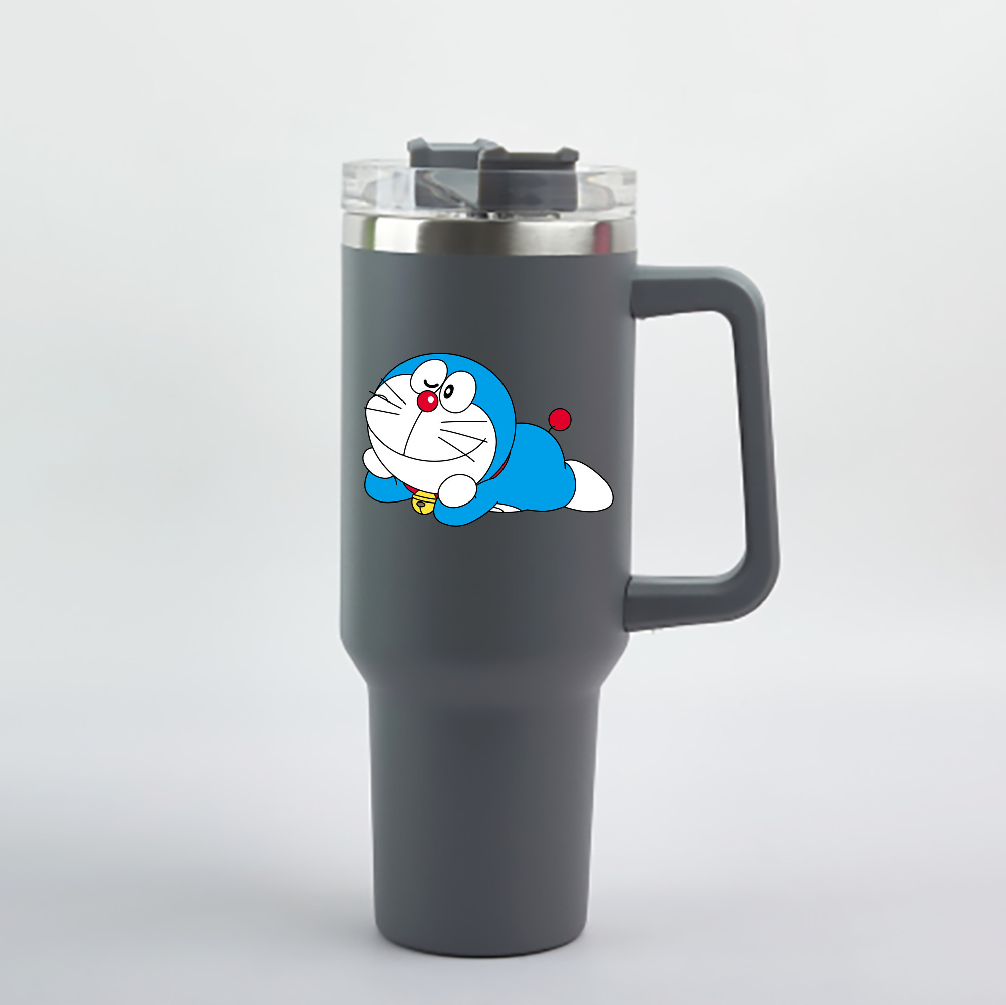 （画像用） ドラえもん Doraemon 1200mL車用タンブラー - クリスタルステッカー（プラスチックストロー付き）