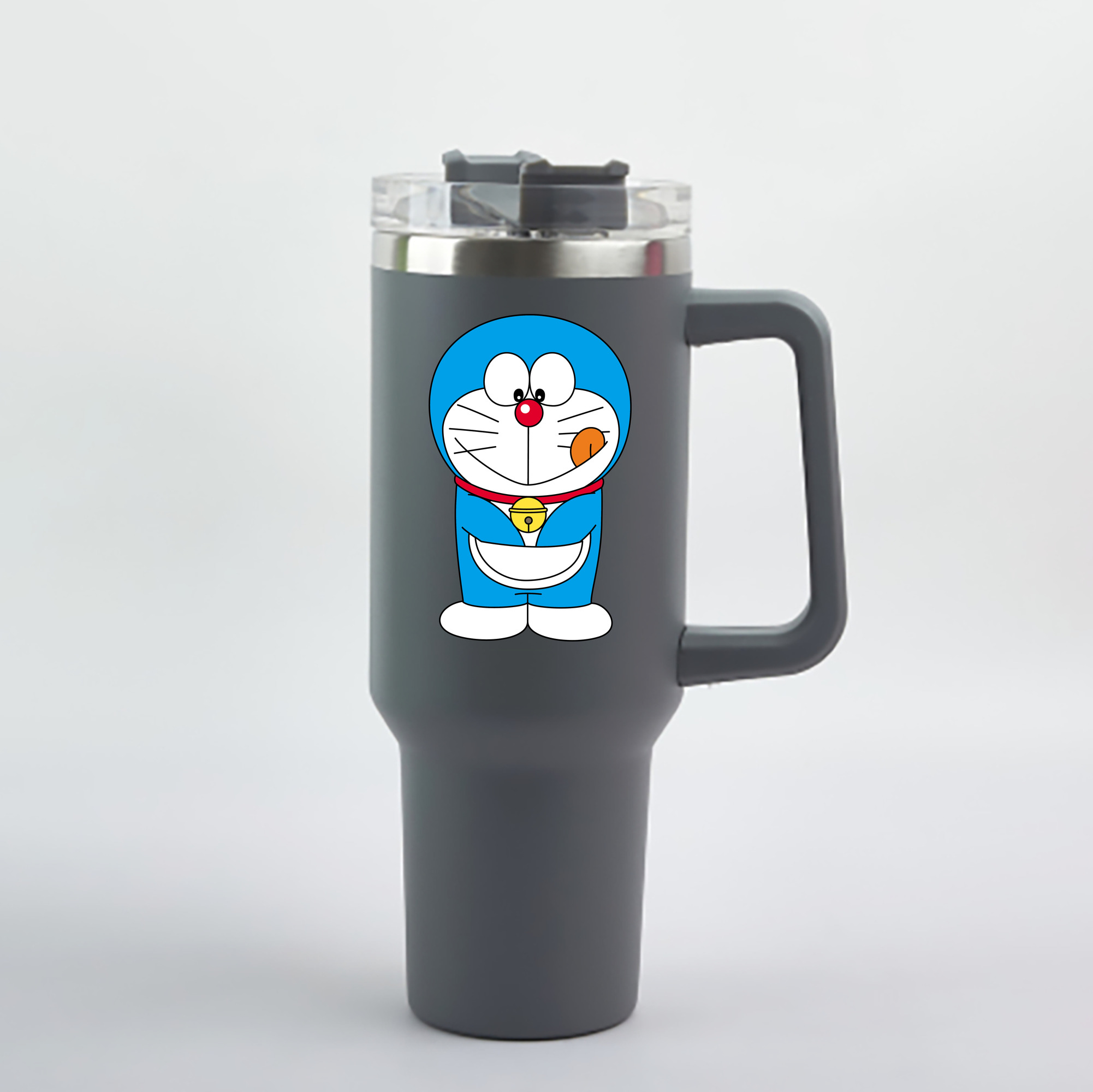（画像用） ドラえもん Doraemon 1200mL車用タンブラー - クリスタルステッカー（プラスチックストロー付き）