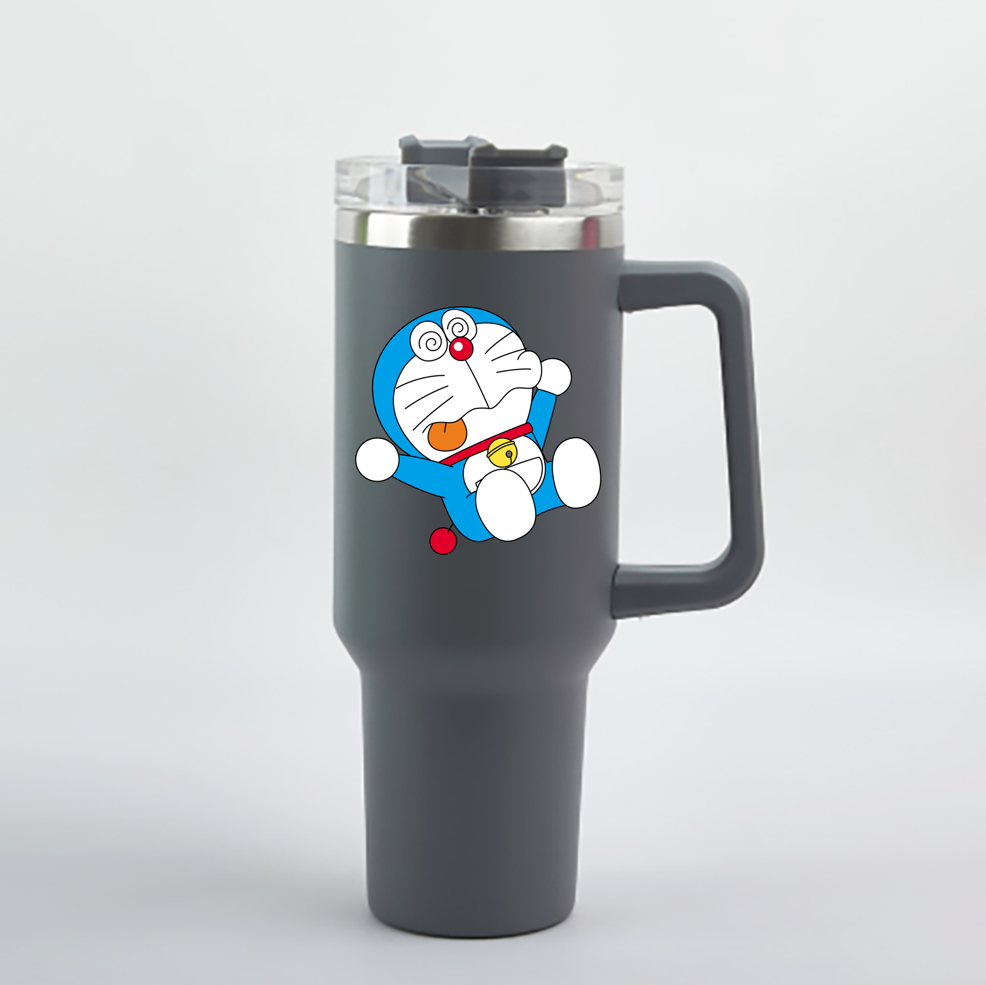 （画像用） ドラえもん Doraemon 1200mL車用タンブラー - クリスタルステッカー（プラスチックストロー付き）