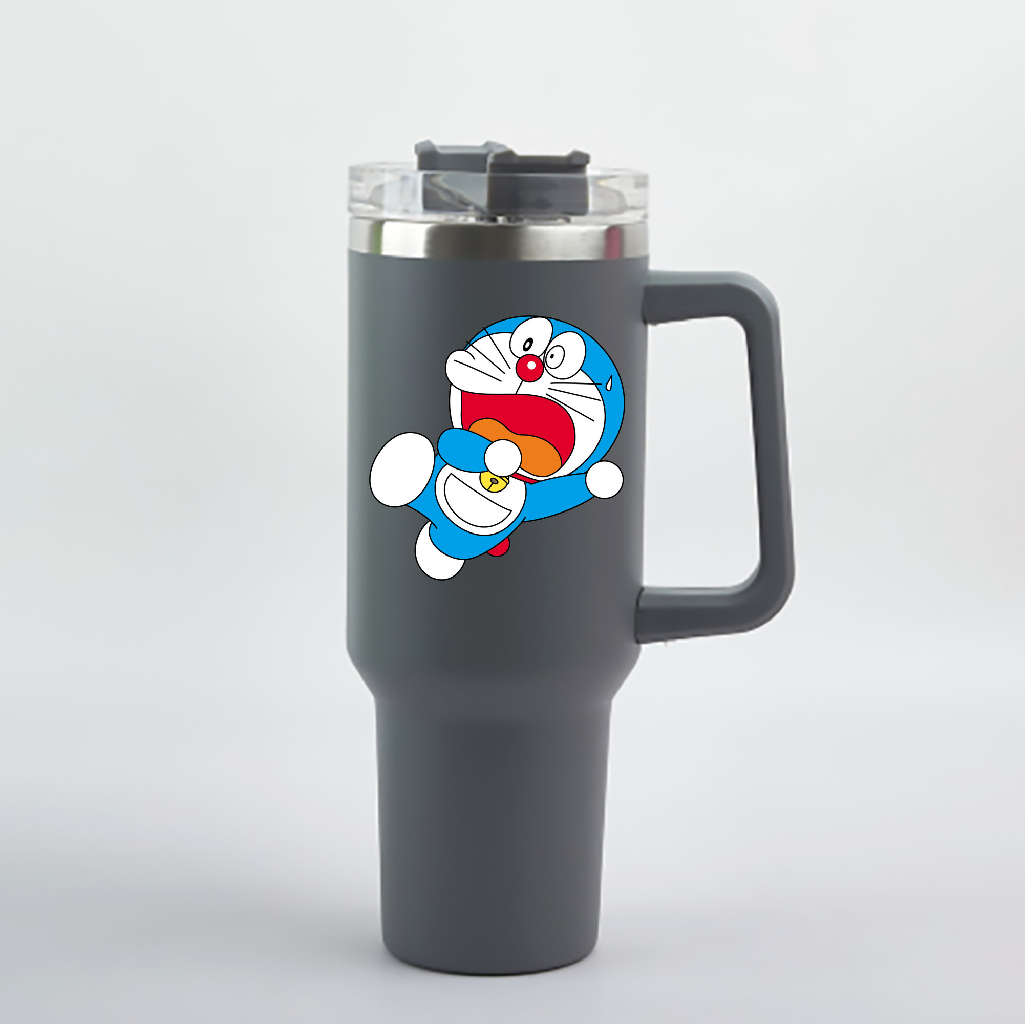 （画像用） ドラえもん Doraemon 1200mL車用タンブラー - クリスタルステッカー（プラスチックストロー付き）