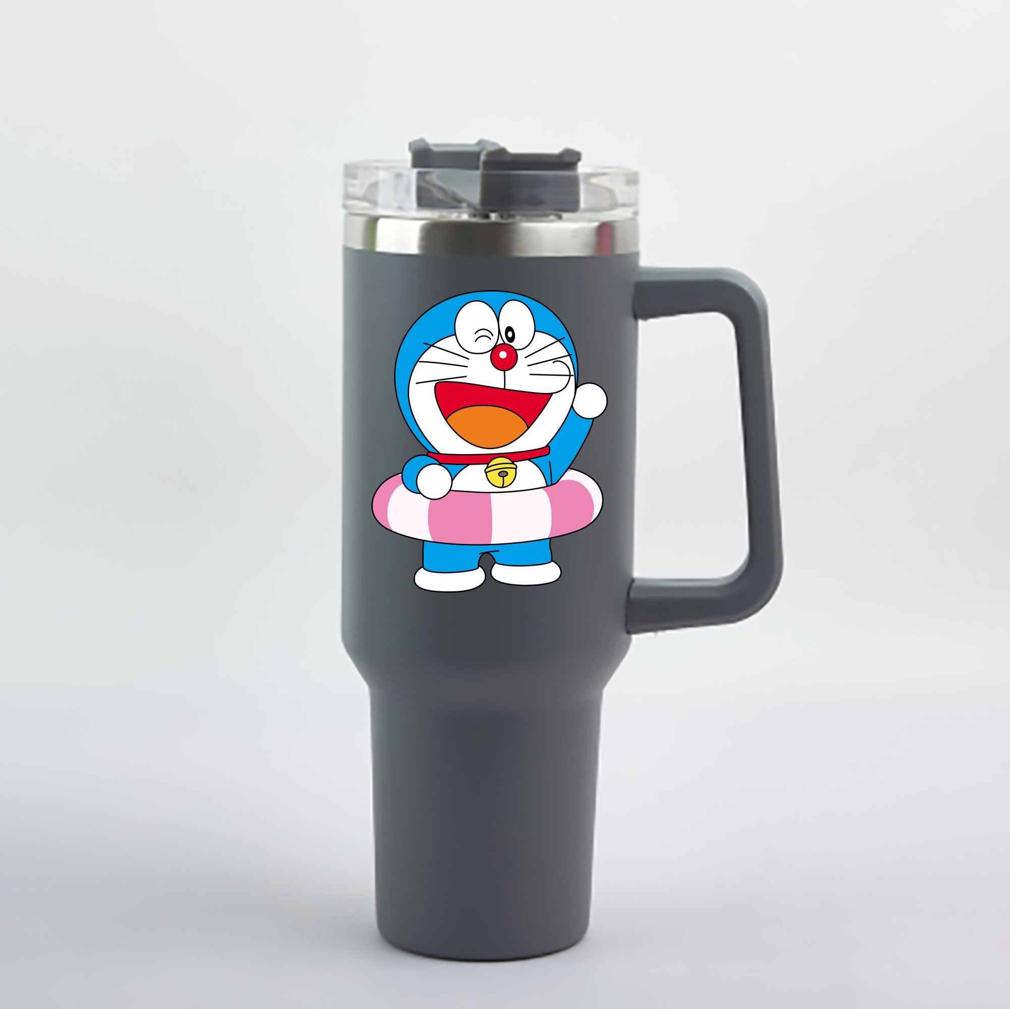 （画像用） ドラえもん Doraemon 1200mL車用タンブラー - クリスタルステッカー（プラスチックストロー付き）