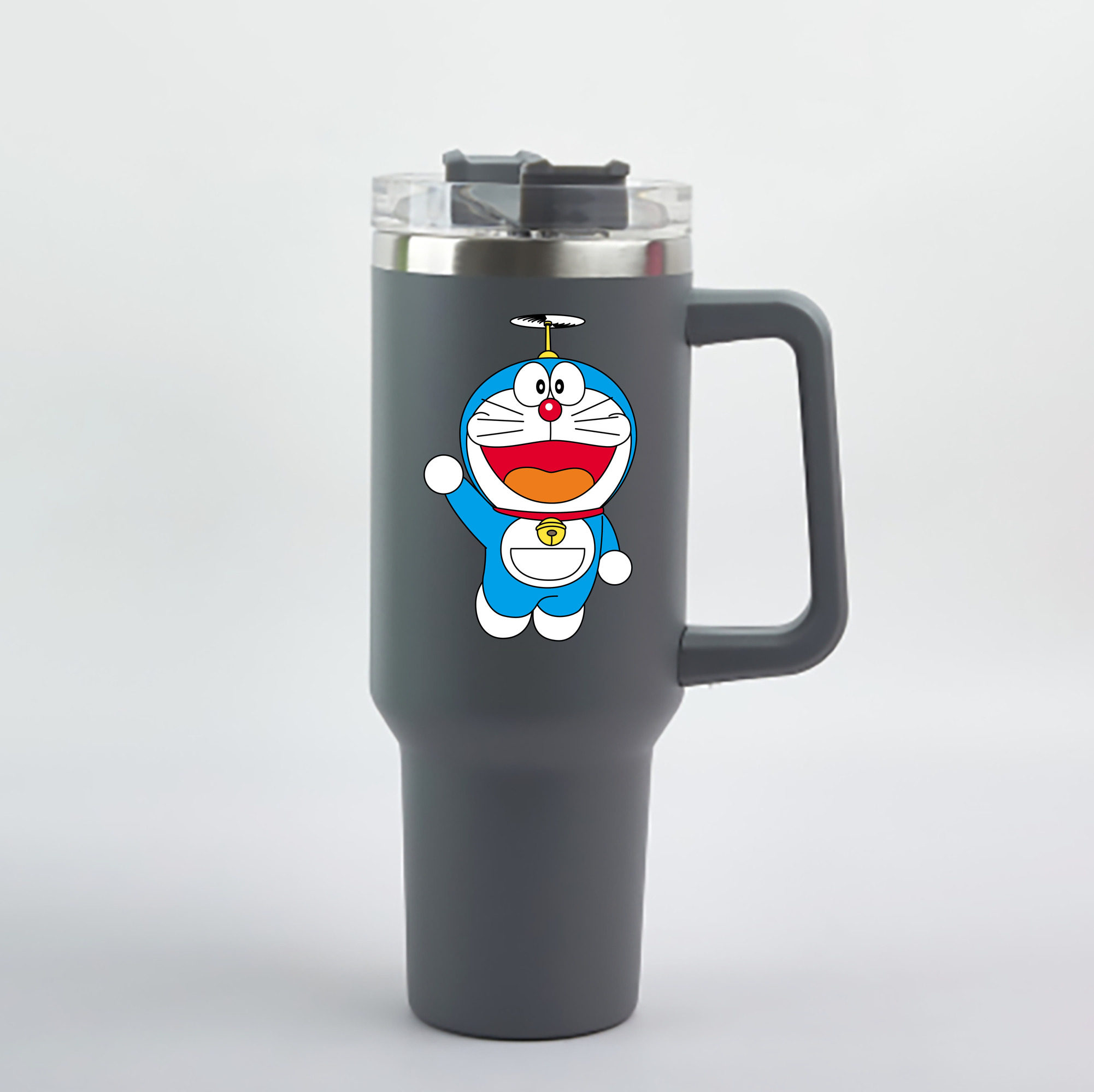（画像用） ドラえもん Doraemon 1200mL車用タンブラー - クリスタルステッカー（プラスチックストロー付き）