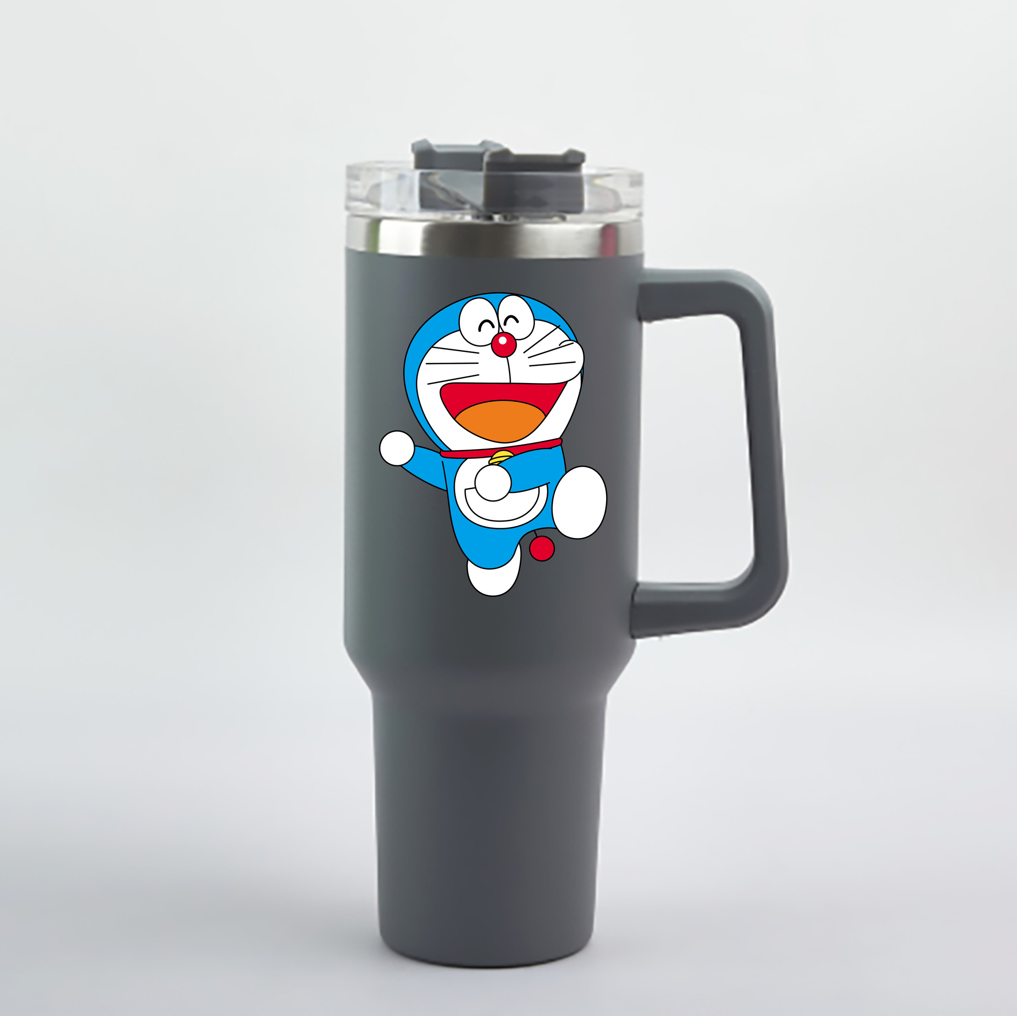 （画像用） ドラえもん Doraemon 1200mL車用タンブラー - クリスタルステッカー（プラスチックストロー付き）