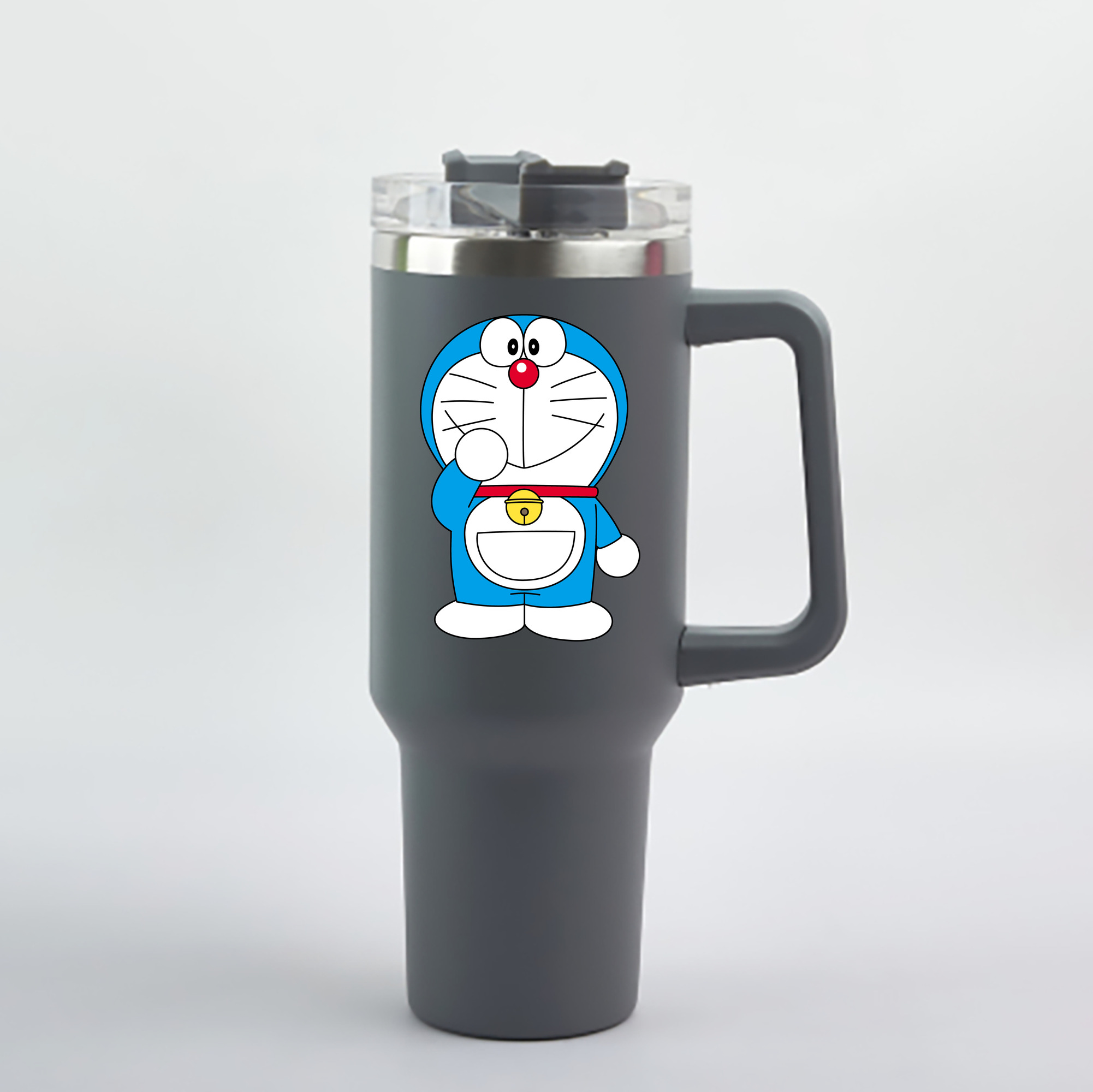 （画像用） ドラえもん Doraemon 1200mL車用タンブラー - クリスタルステッカー（プラスチックストロー付き）
