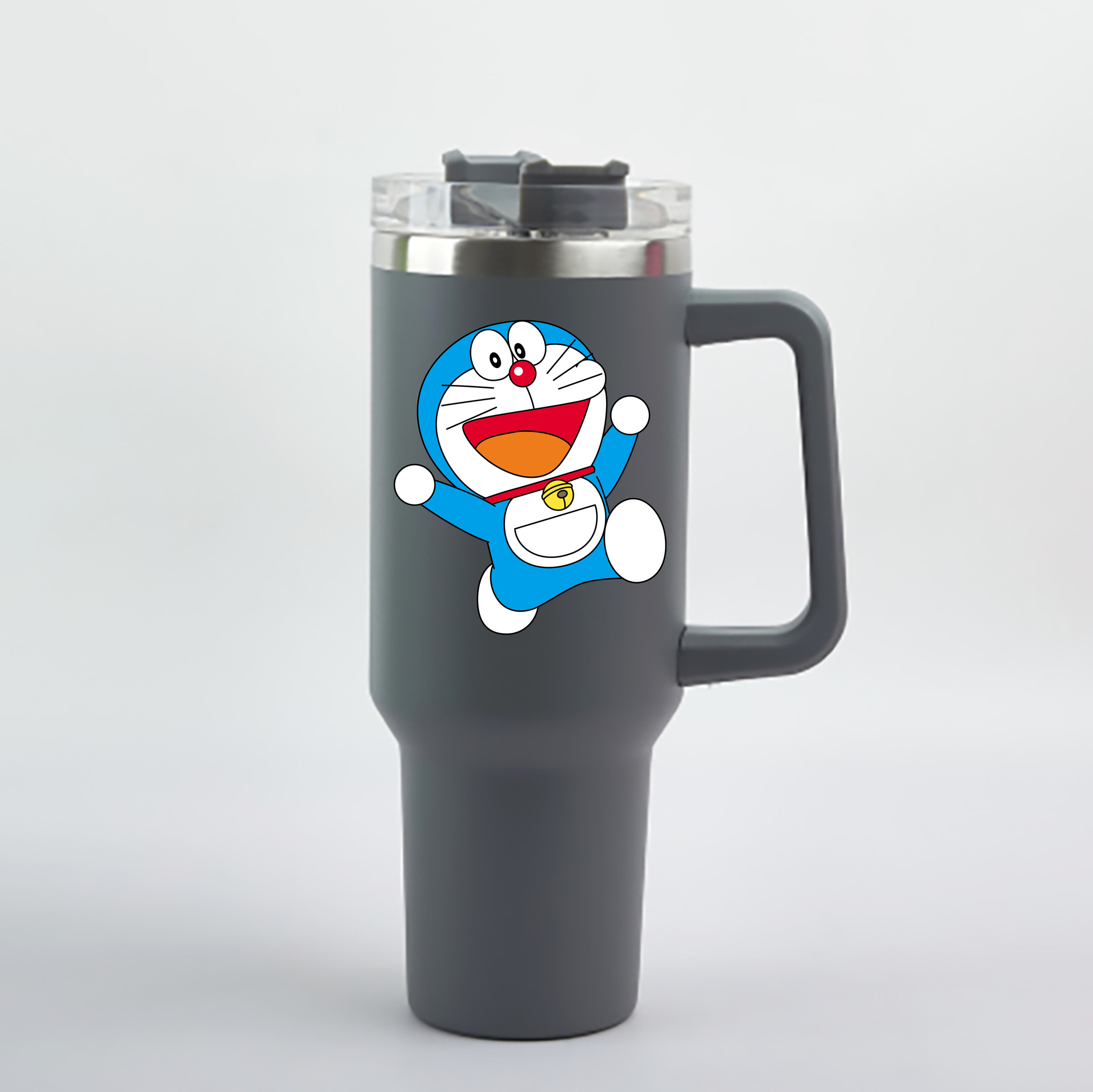 （画像用） ドラえもん Doraemon 1200mL車用タンブラー - クリスタルステッカー（プラスチックストロー付き）